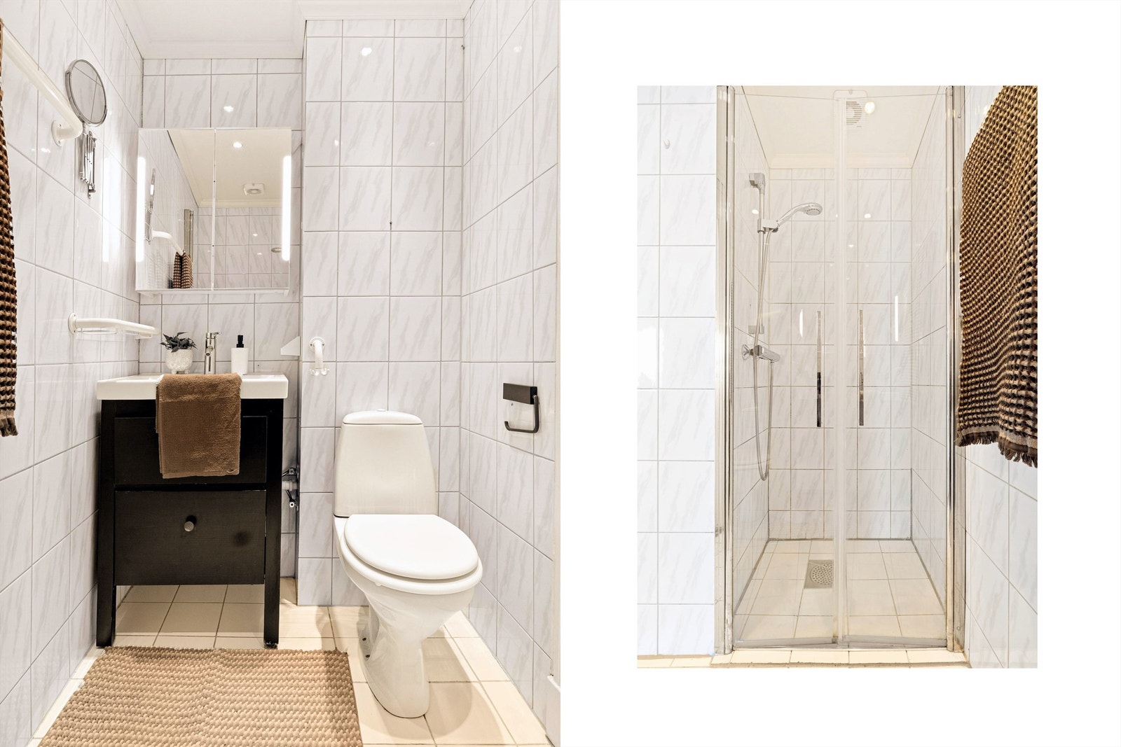 Tidløst bad med varme i gulv. Galleribilde