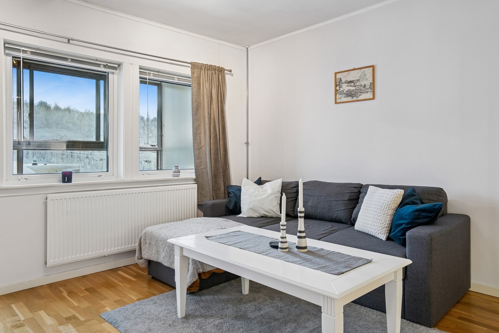 Radiator oppvarming i stue og på soverom. Galleribilde