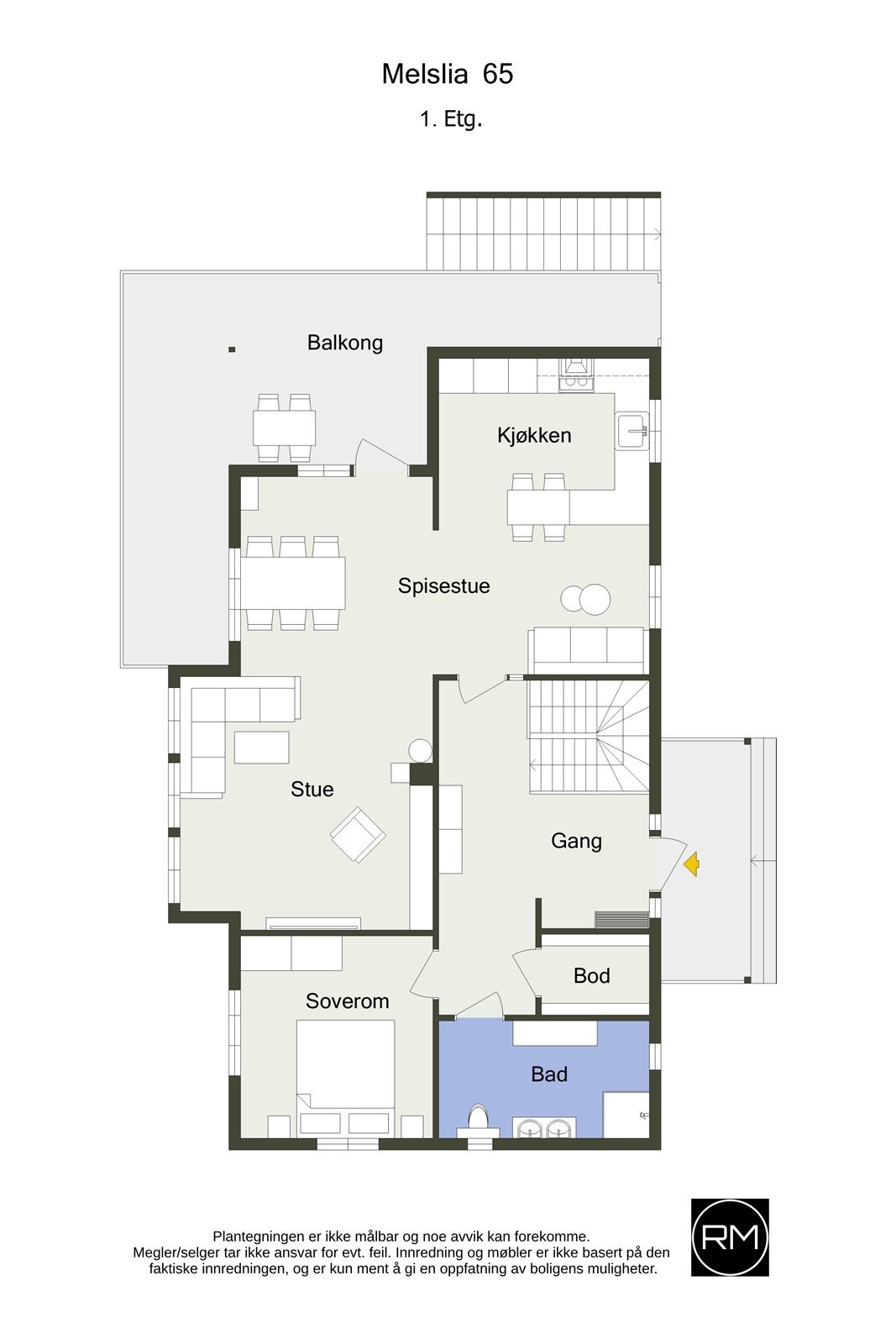 Plantegning 1. etasje Galleribilde