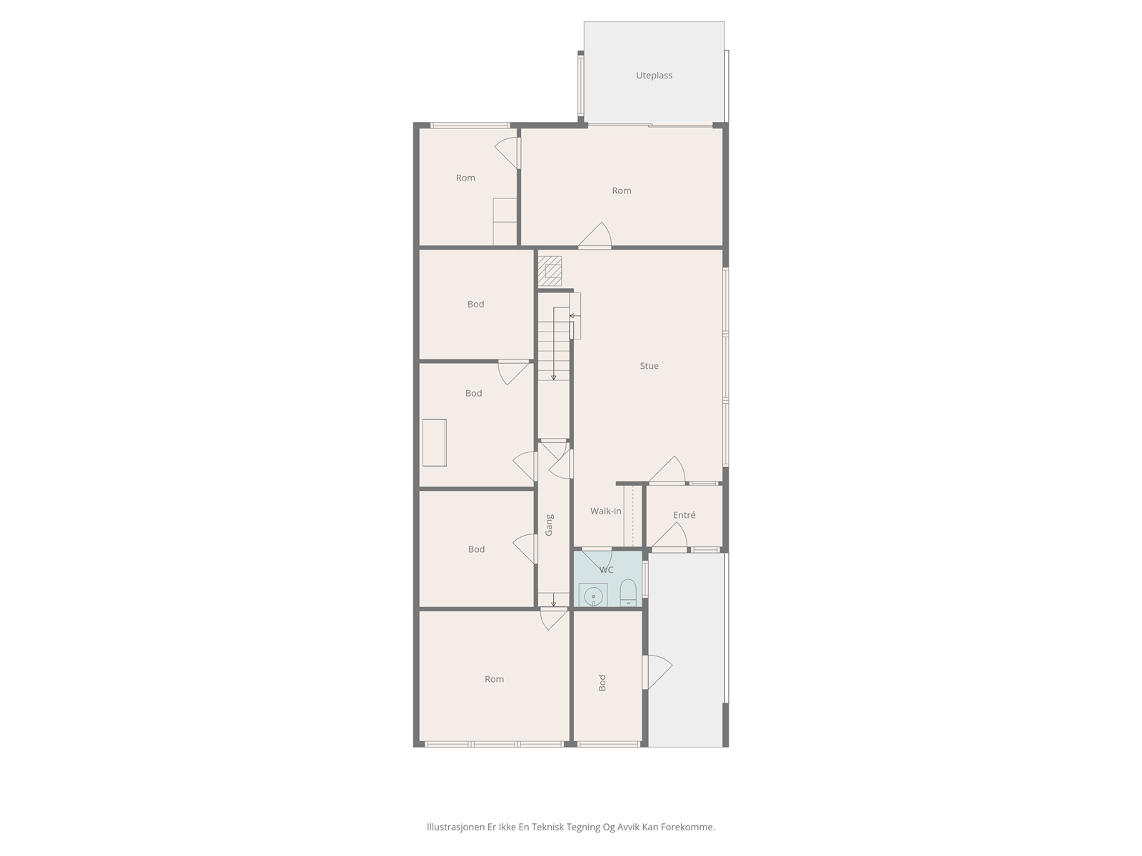 Plantegning, u.etasje. Galleribilde