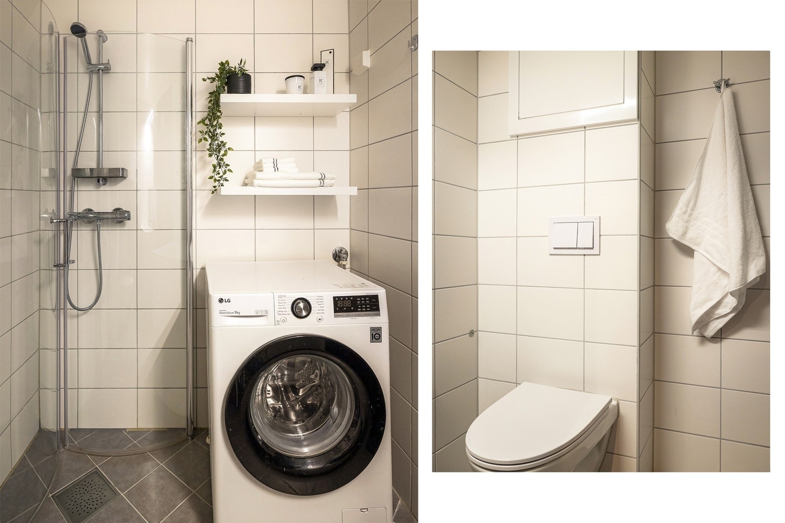 Gulvet er utstyrt med varmekabler som sikrer god komfort året rundt, og downlights i tak samt integrert belysning i speil gir behagelig og funksjonelt lys. Badet ble oppgrader i regi av borettslaget i 2019. Galleribilde