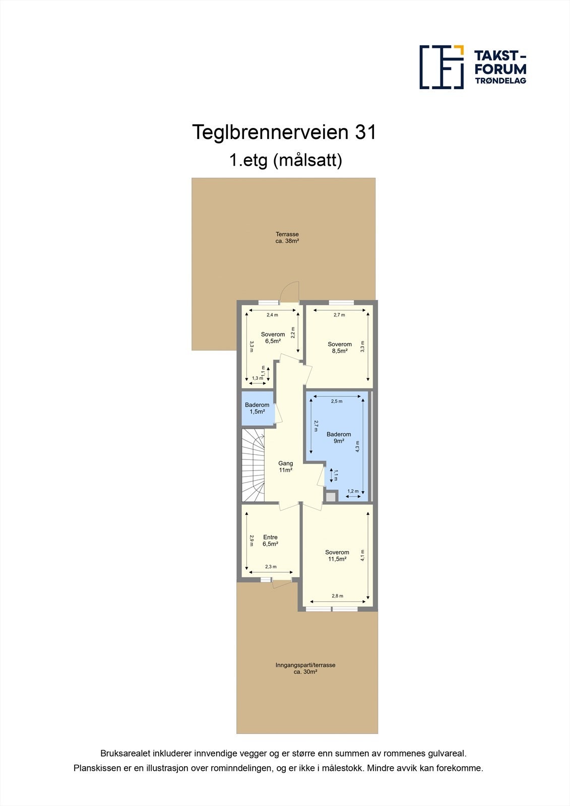 Planskisse 1. etasje. Galleribilde