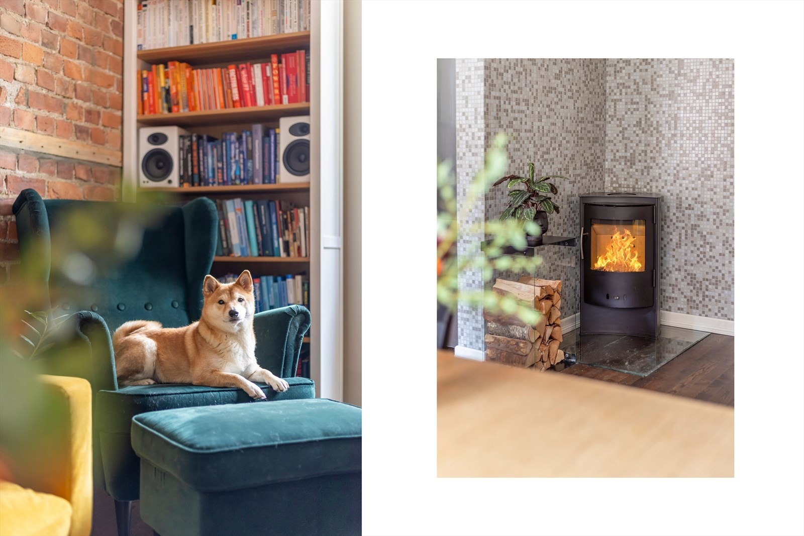 Stilfull stue med peis og god plass til sofagruppe mm. Galleribilde