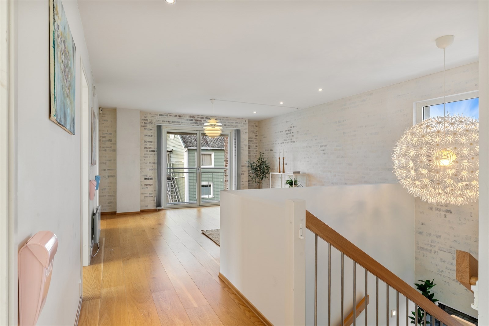 TV-stue med fransk balkong Galleribilde