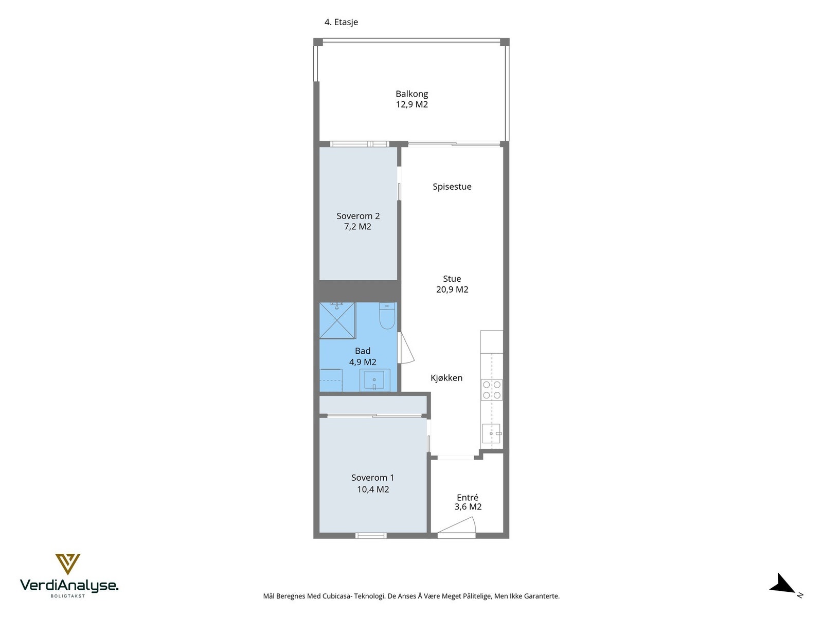 Planløsning. Det følger også en ekstern bod. Galleribilde