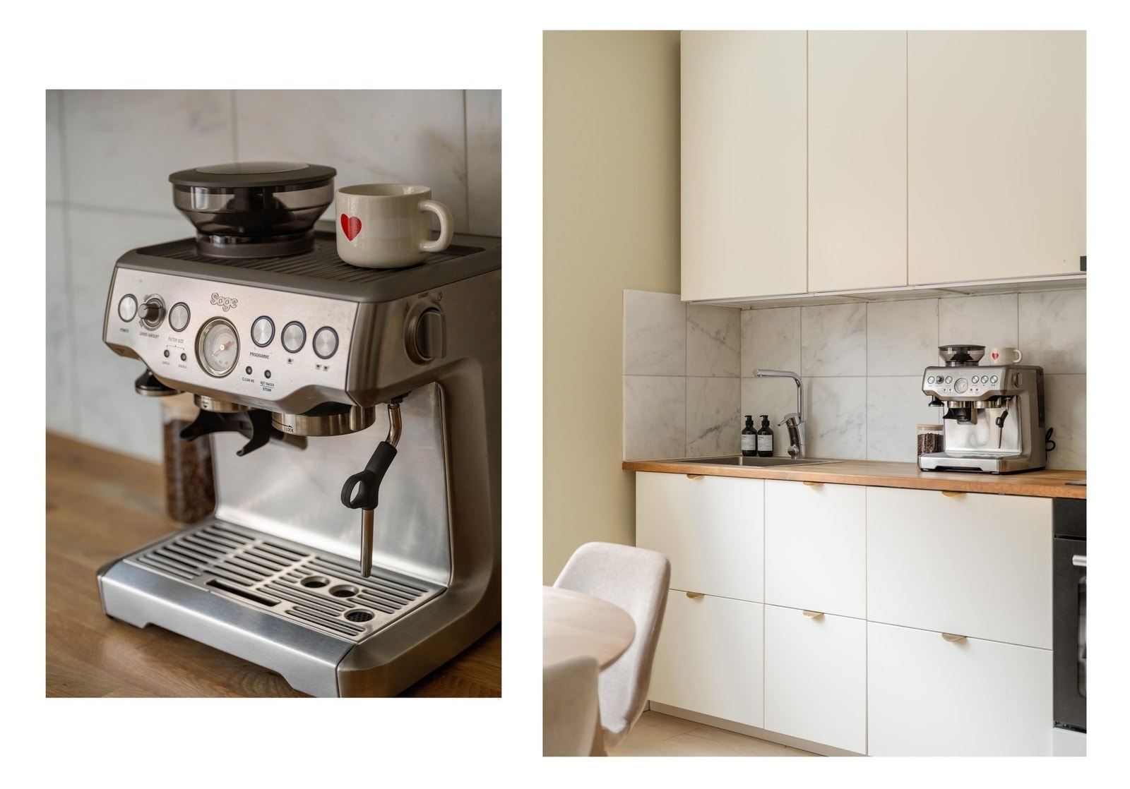 Kjøkkenet er fra 2015 og består av slette fronter, benkeplate av tre og integrerte hvitevarer inkludert oppvaskmaskin. Galleribilde