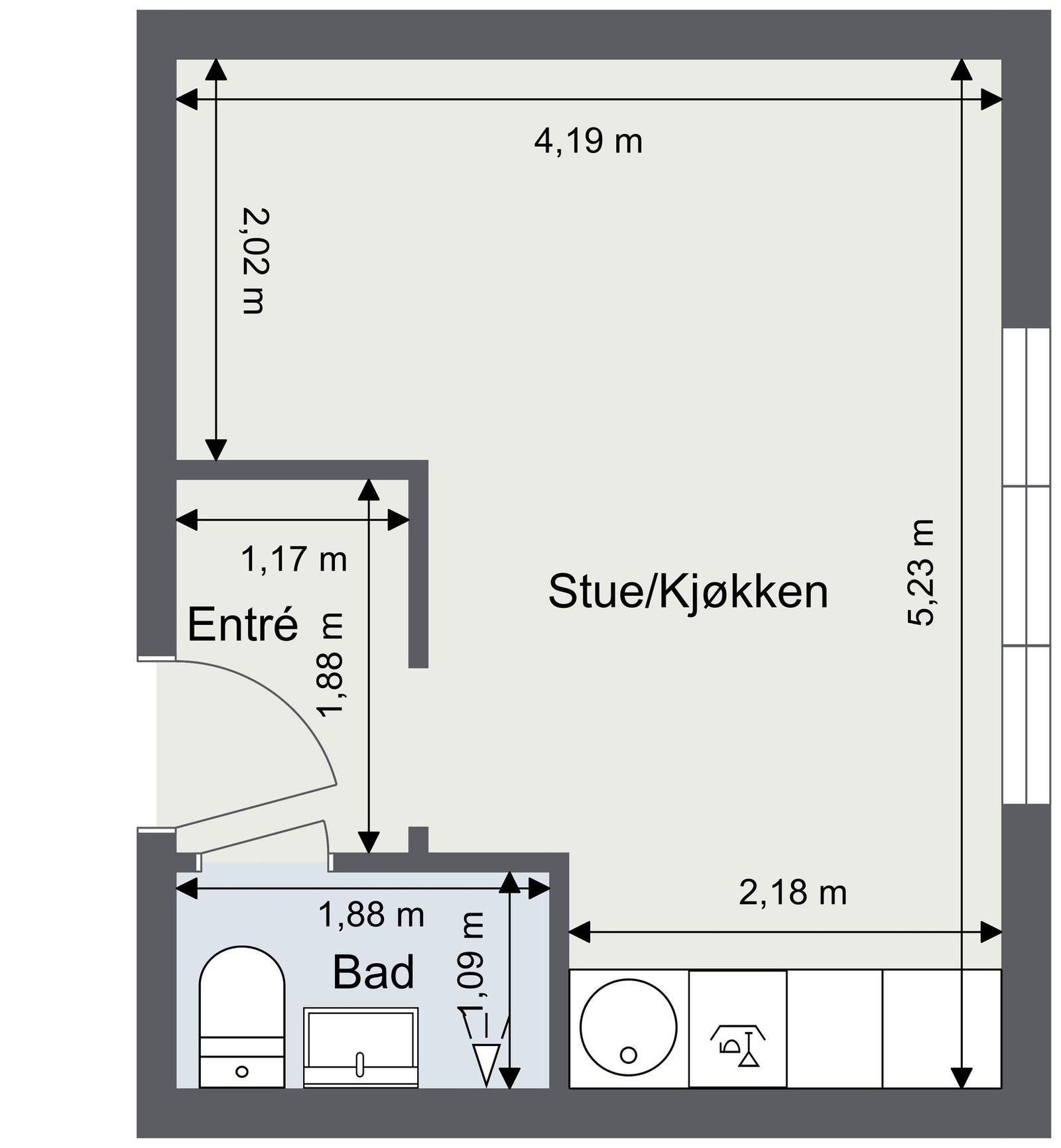 Planskisse. Tegningen er ikke målbar og avvik kan forekomme. Galleribilde
