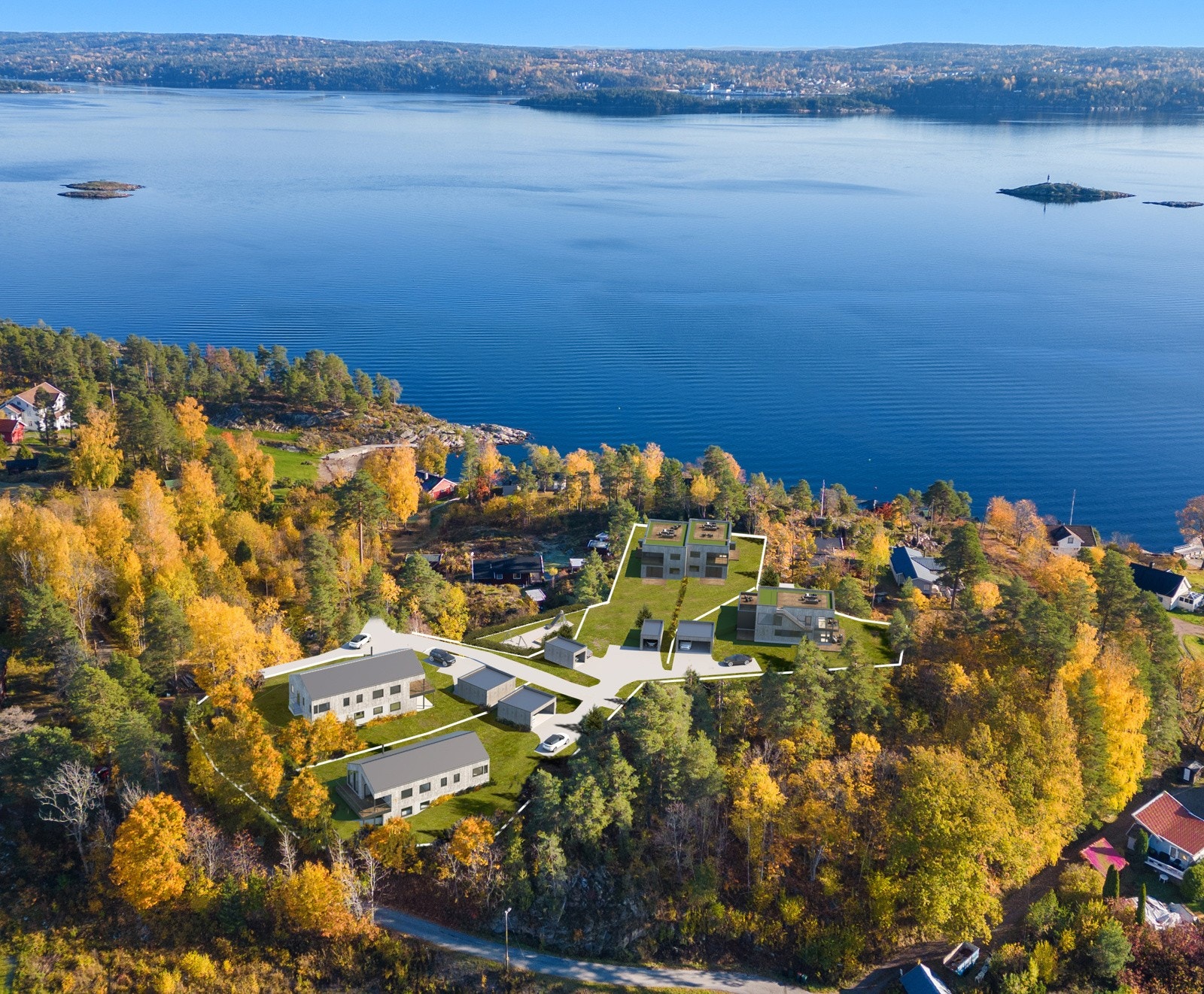 Illustrasjon av tenkt utbygging sett fra sørvest Galleribilde