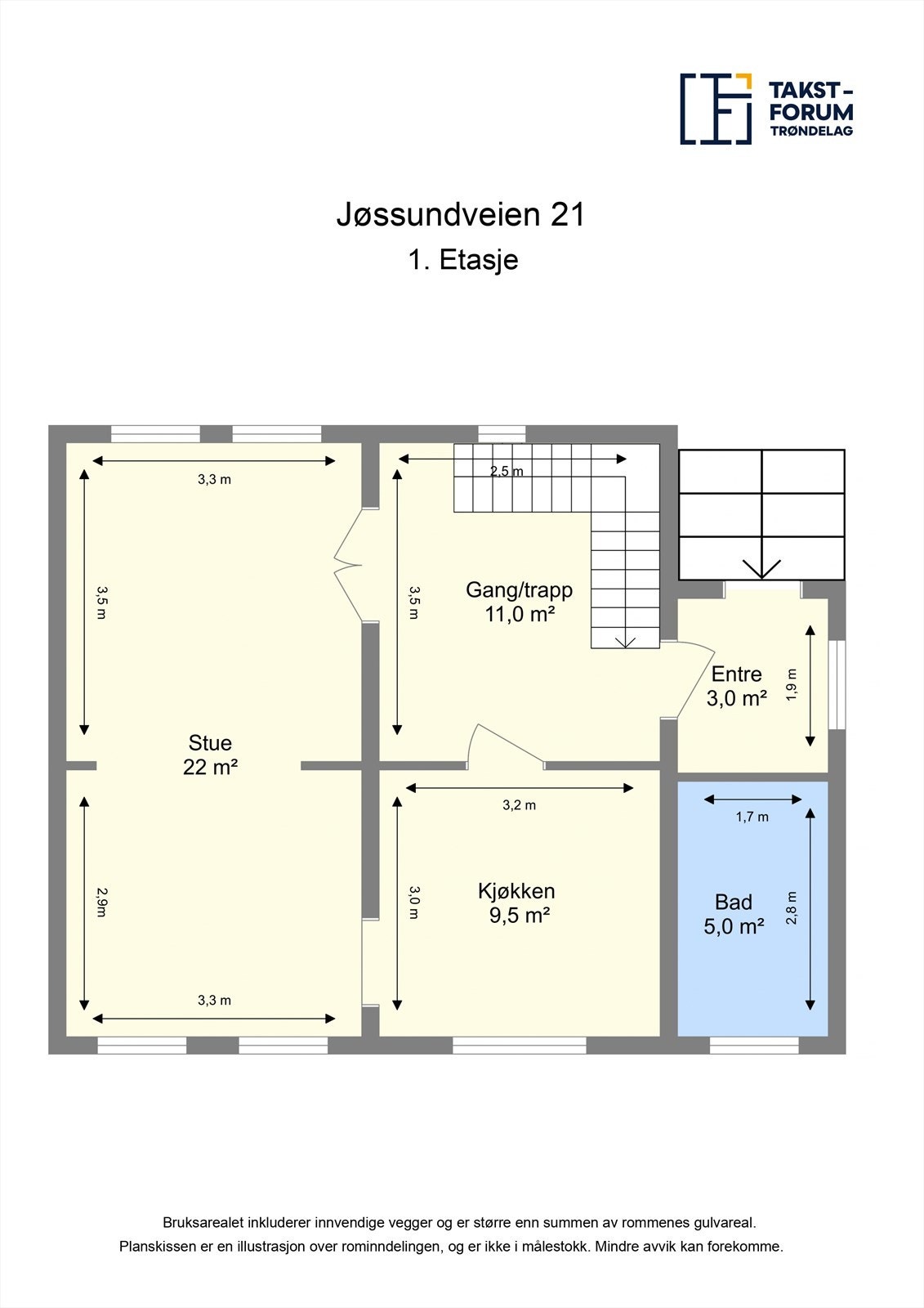 Planskisse 1. etasje. Galleribilde