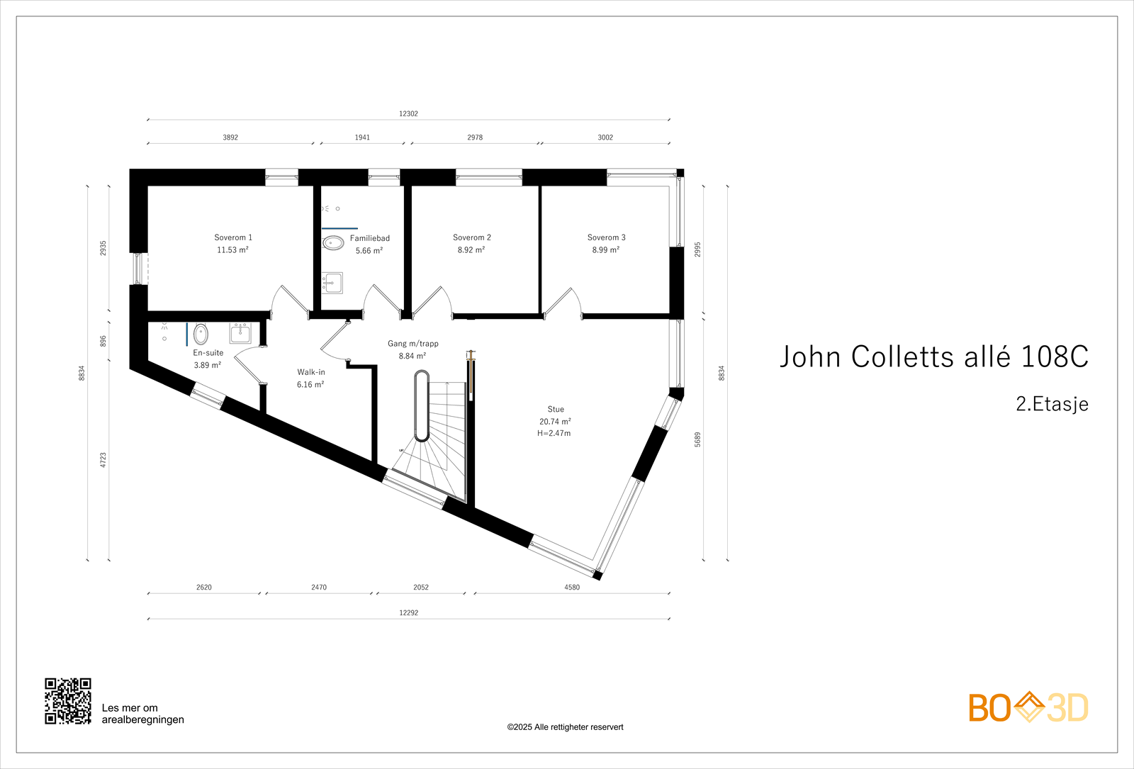 Plantegning 2. etasje Galleribilde