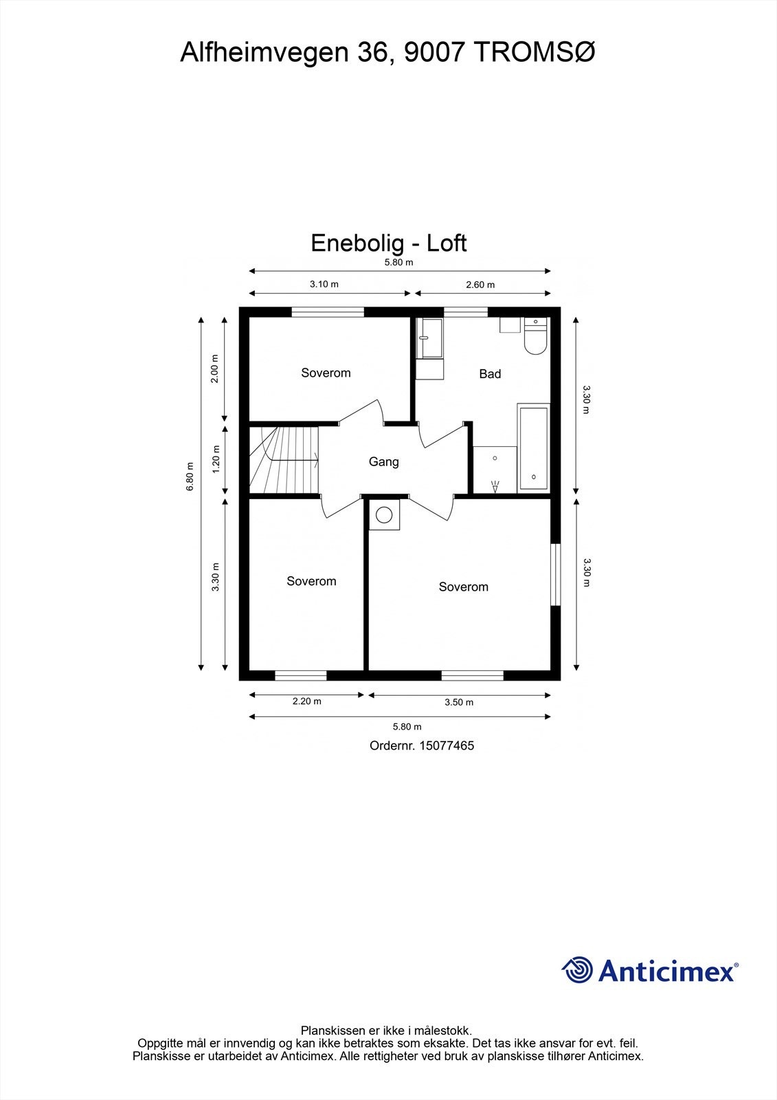 Plantegning - Loft. Galleribilde