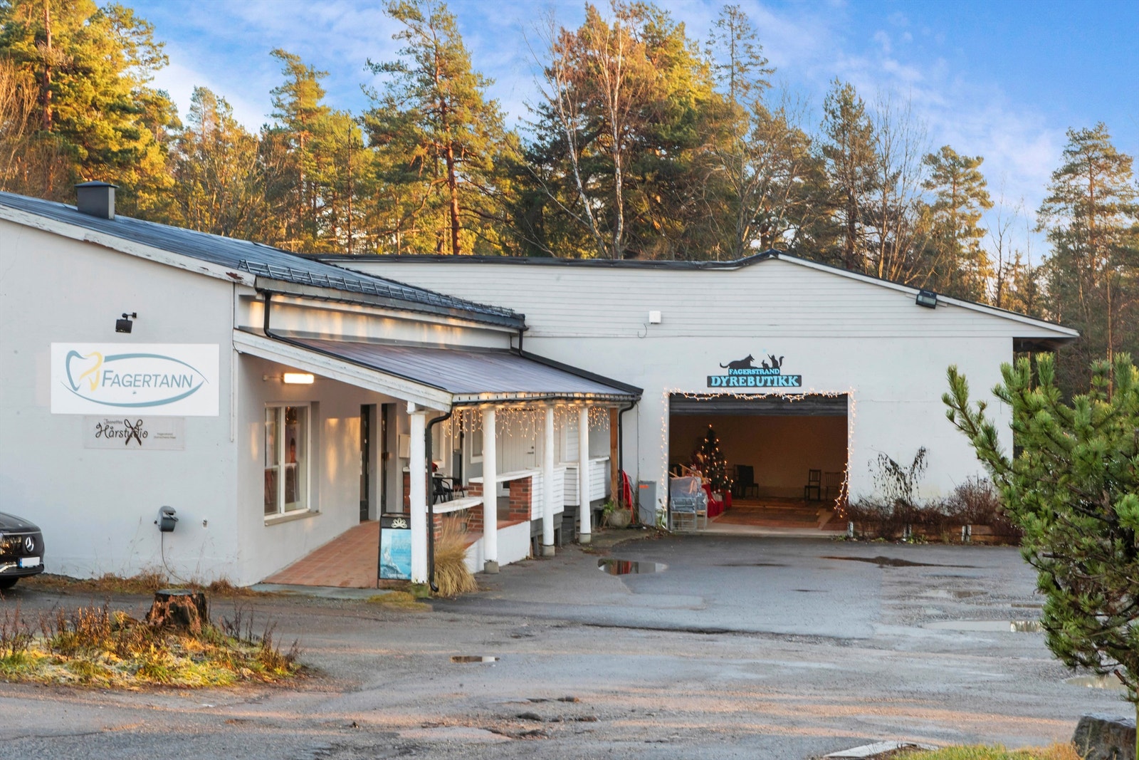 Det er kort gangavstand til frisør, tannlege og dyrebutikk på Fagerstrand Galleribilde
