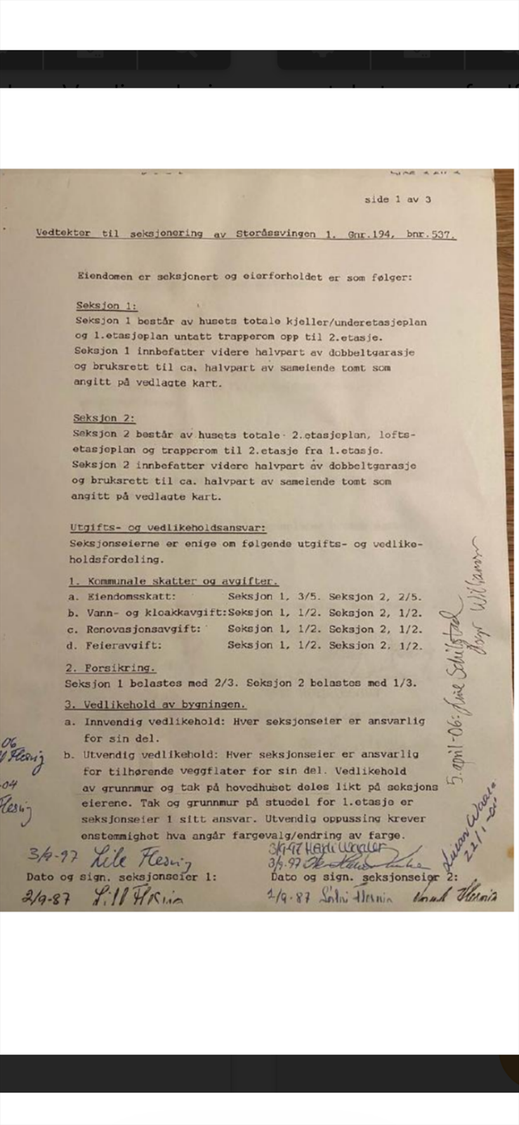 Utdrag fra vedtektene vedr. tomt. Se hele vedtektene i salgsoppgaven. Galleribilde