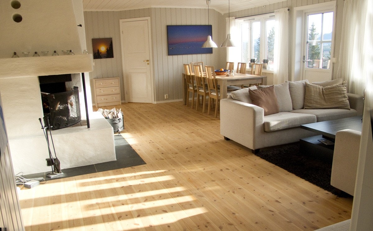 Det er plass til en god sofagruppe med tilhørende TV-møblement, hvor familien kan samles til filmkveld eller spillkveld. Galleribilde