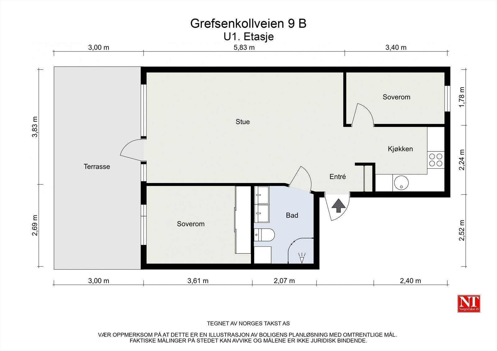 Plantegning. Det medfølger en bod på loftet. Galleribilde