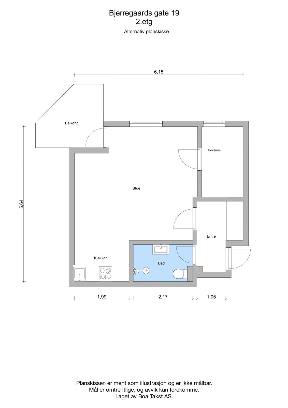 Alternativ planskisse for å etablere et soverom/alkove. Galleribilde