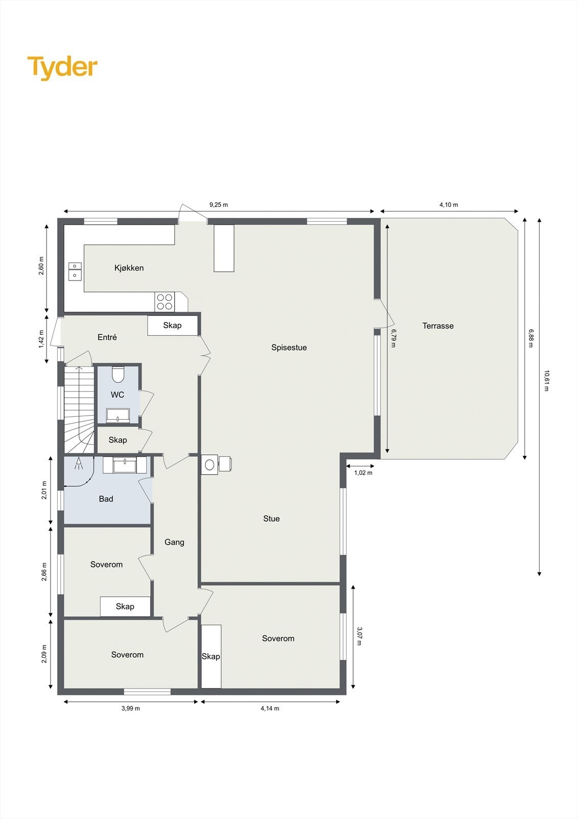 Plantegning 1. etasje Galleribilde