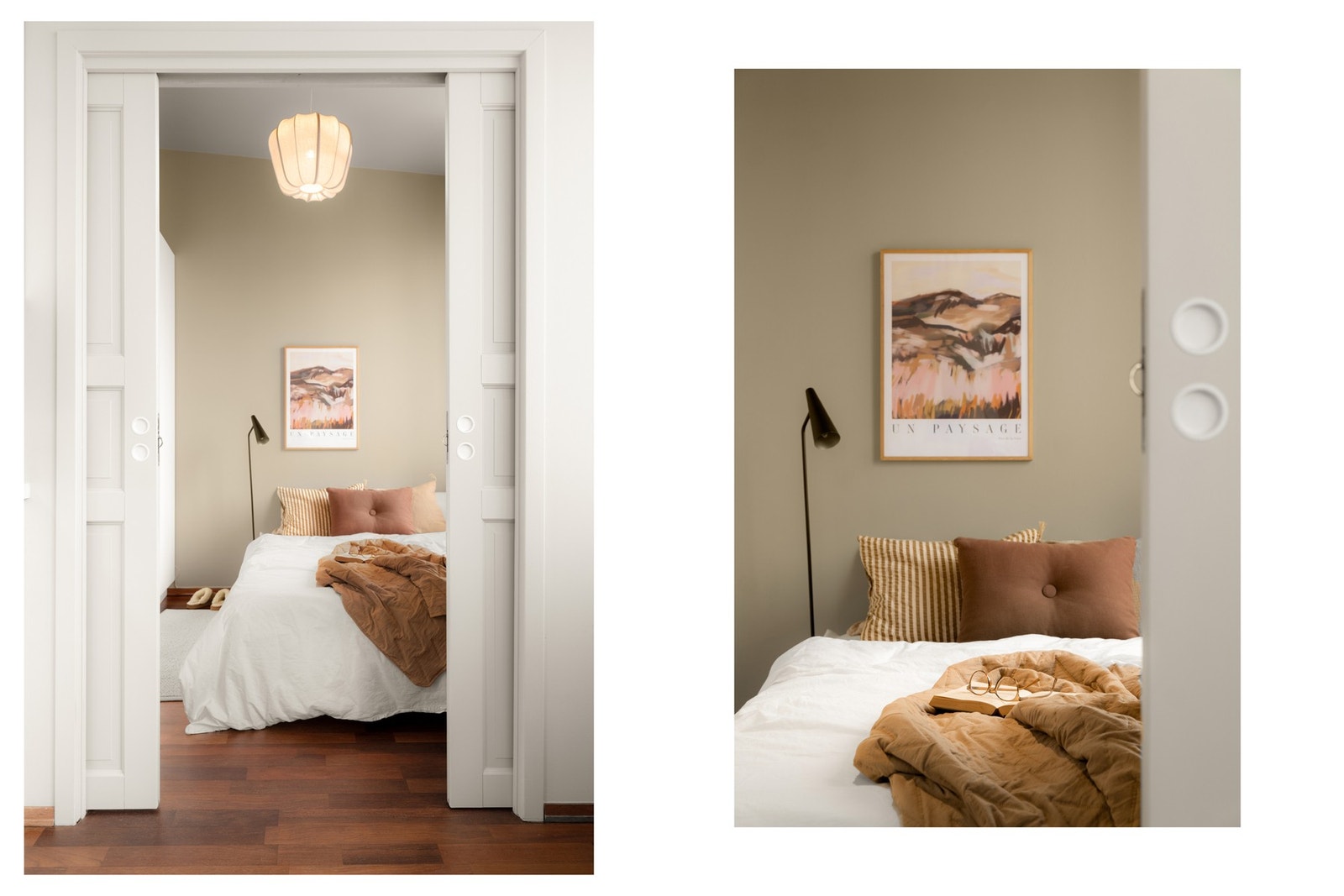 Stuen og soverommet er adskilt med profilerte skyvedører. Galleribilde