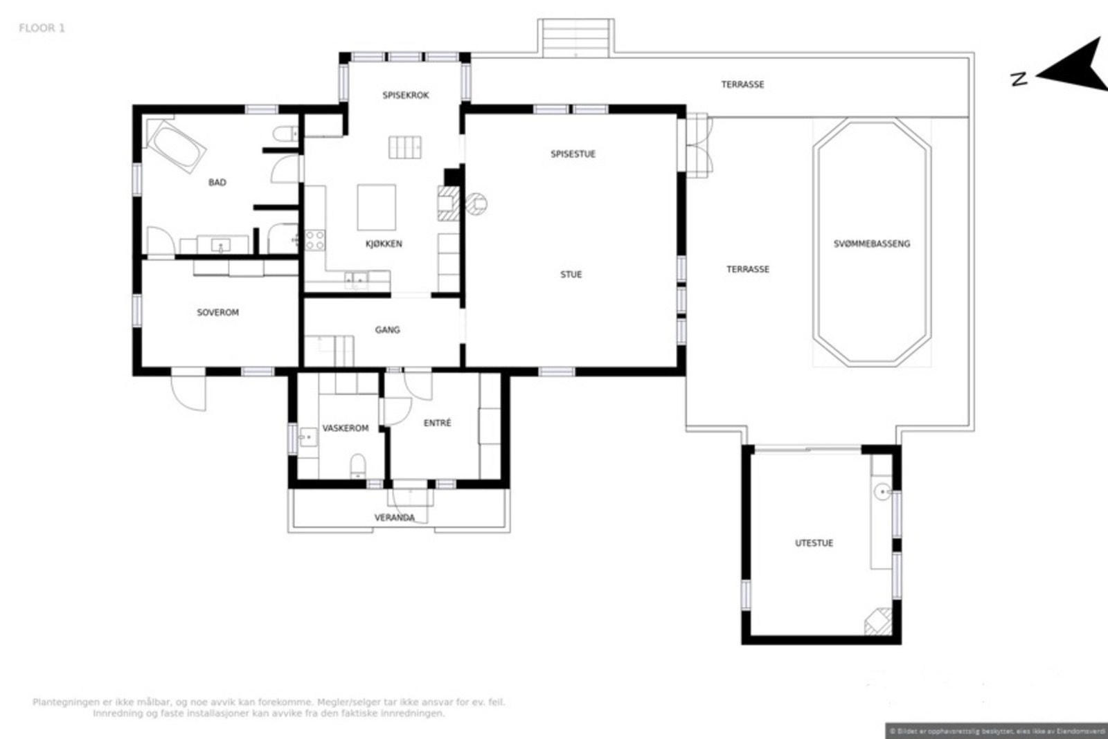 Planskisse 1. etasje Galleribilde