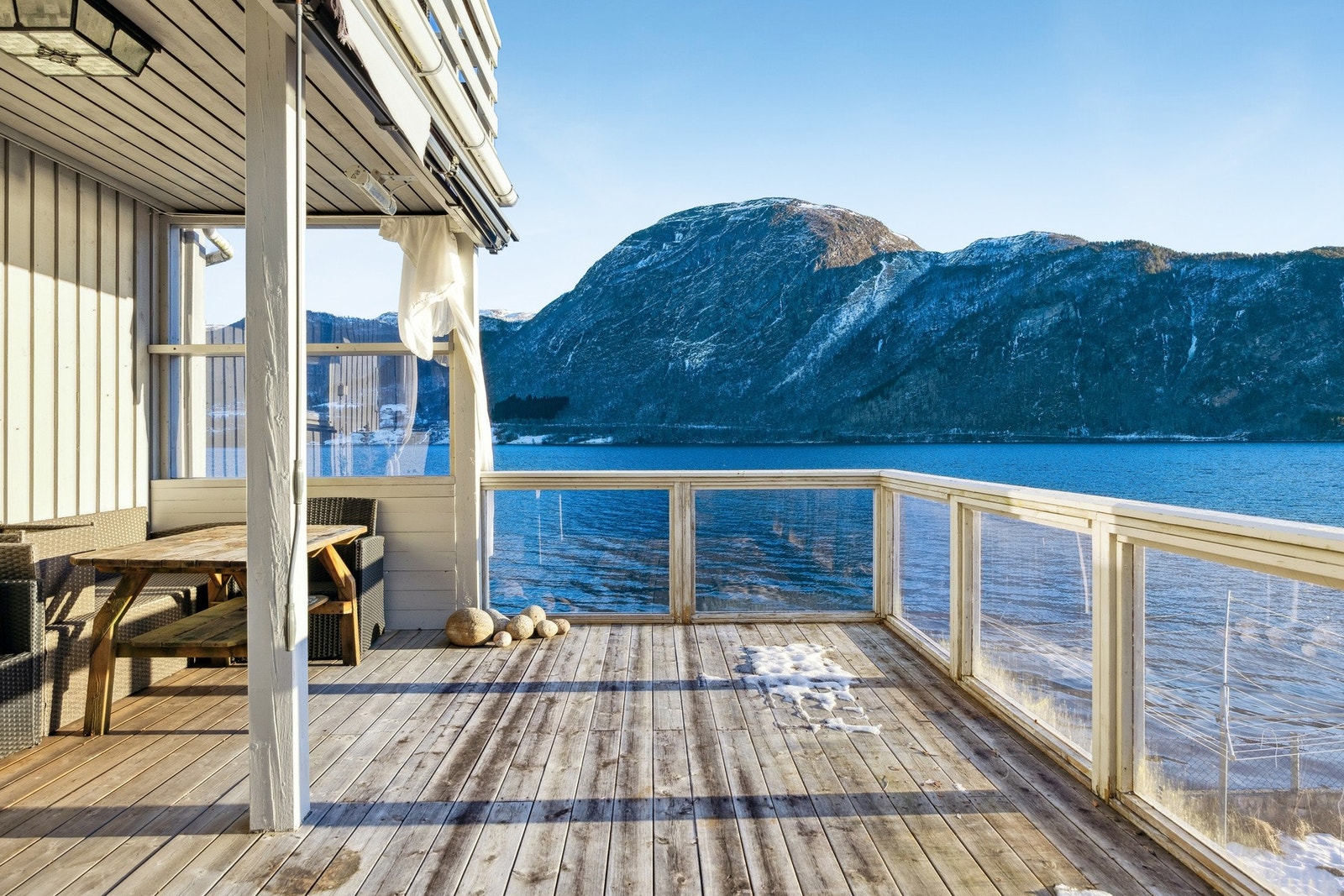 Terrassen er på omtrent 35 kvadratmeter. Galleribilde