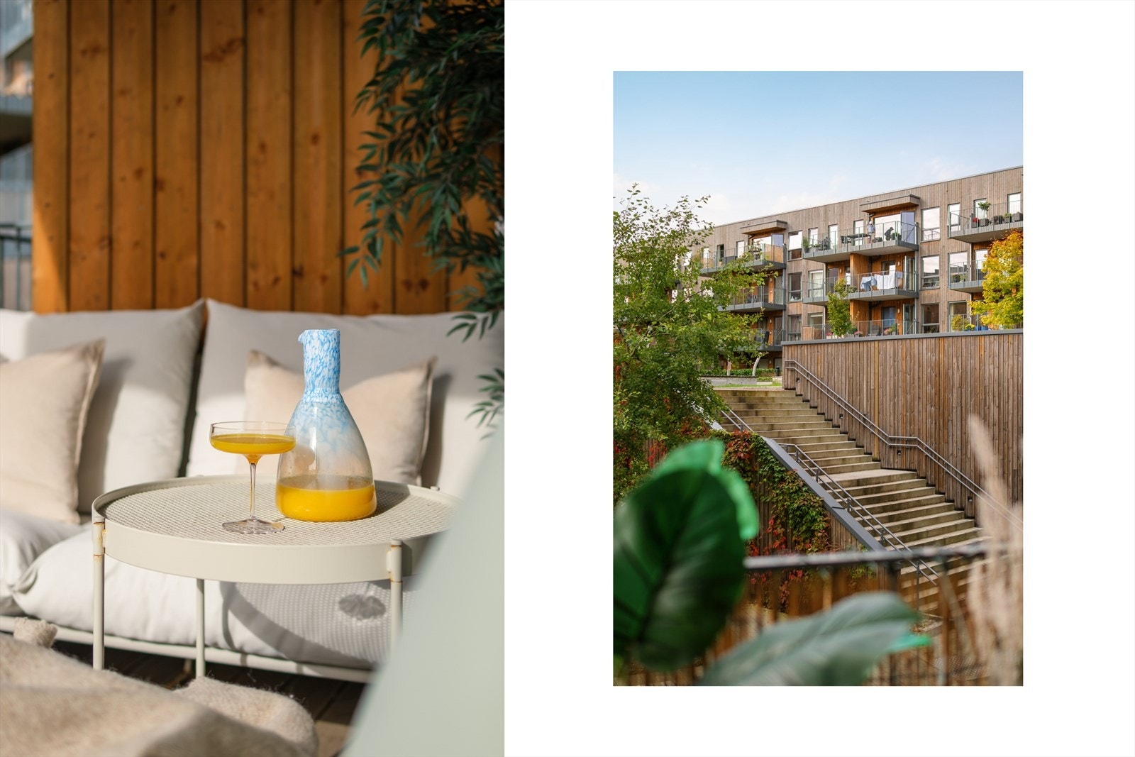 - Balkongen er overbygd noe som gjør bruksmulighetene større og utemøbler og puter kan stå ute store deler av året - Galleribilde