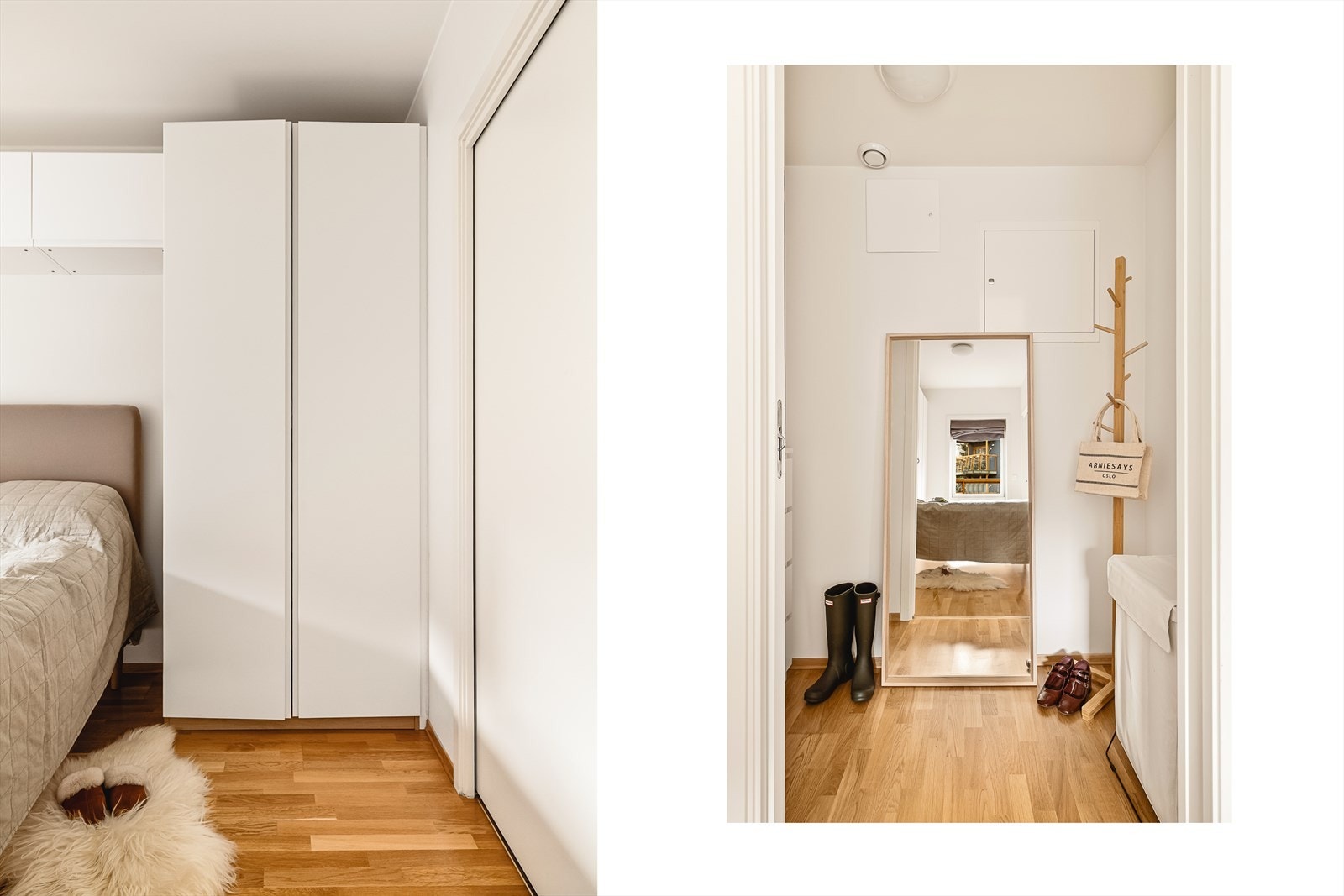 I tillegg er det skyvedør inn til bod/garderoberom, som gir veldig god klesoppbevaring. Galleribilde
