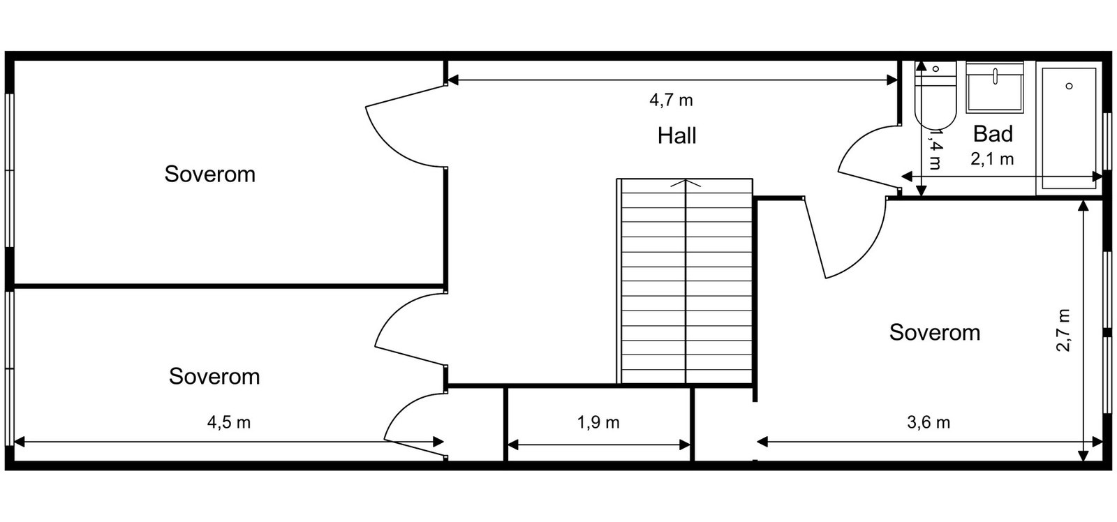Plantegning 2. etasje Galleribilde