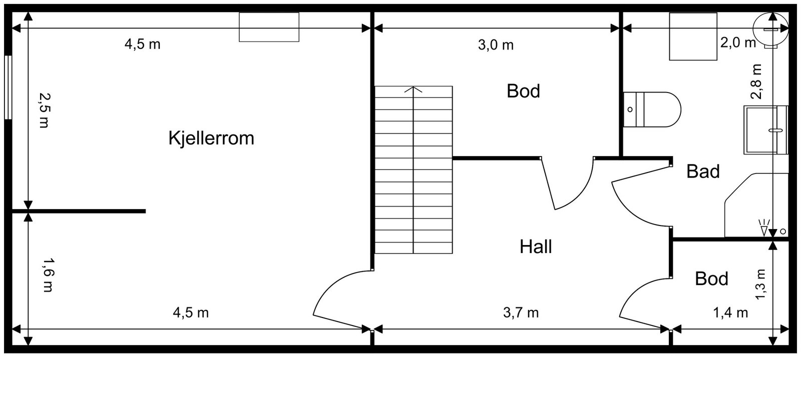 Plantegning underetasje Galleribilde