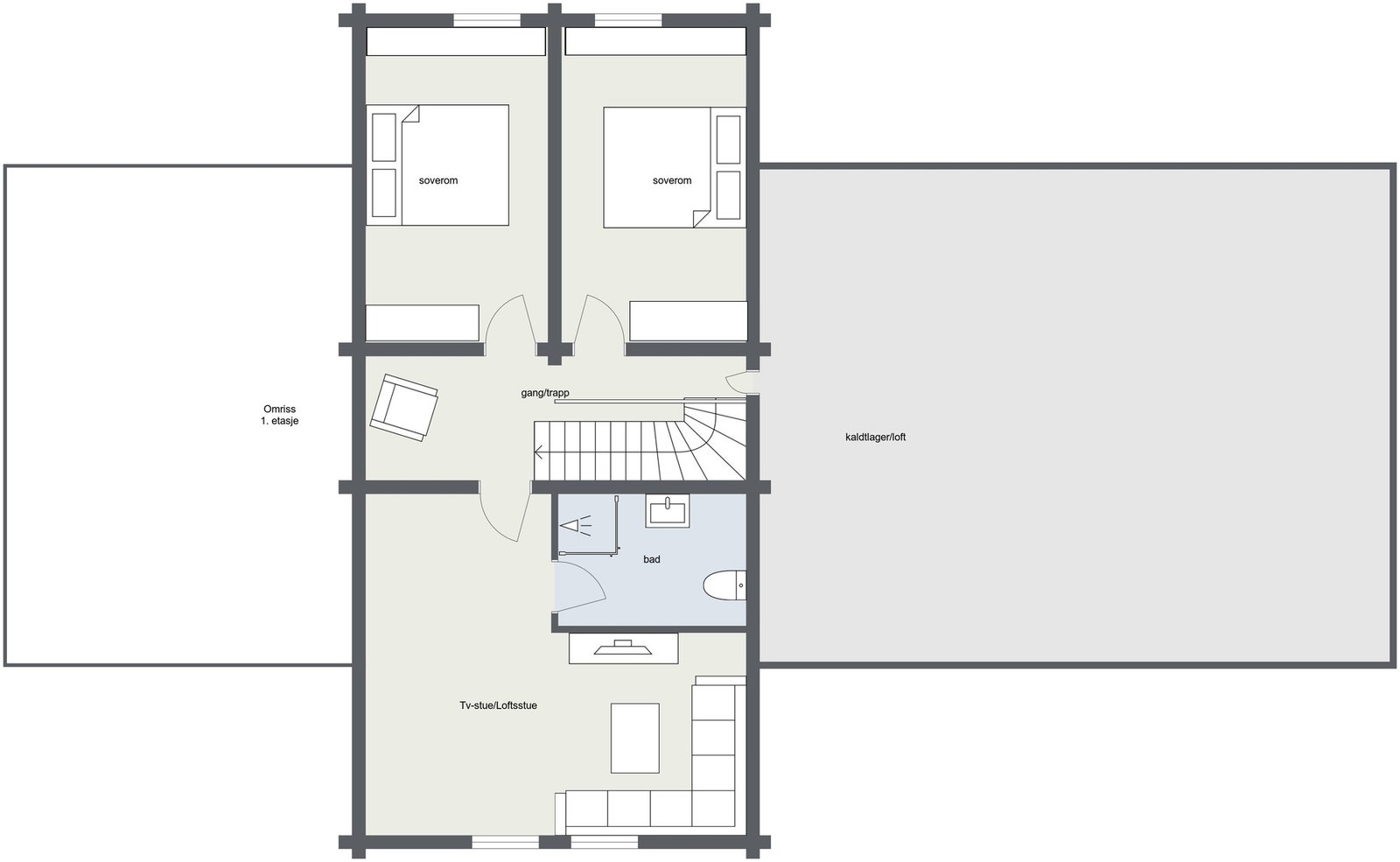 Loftetasje. Galleribilde