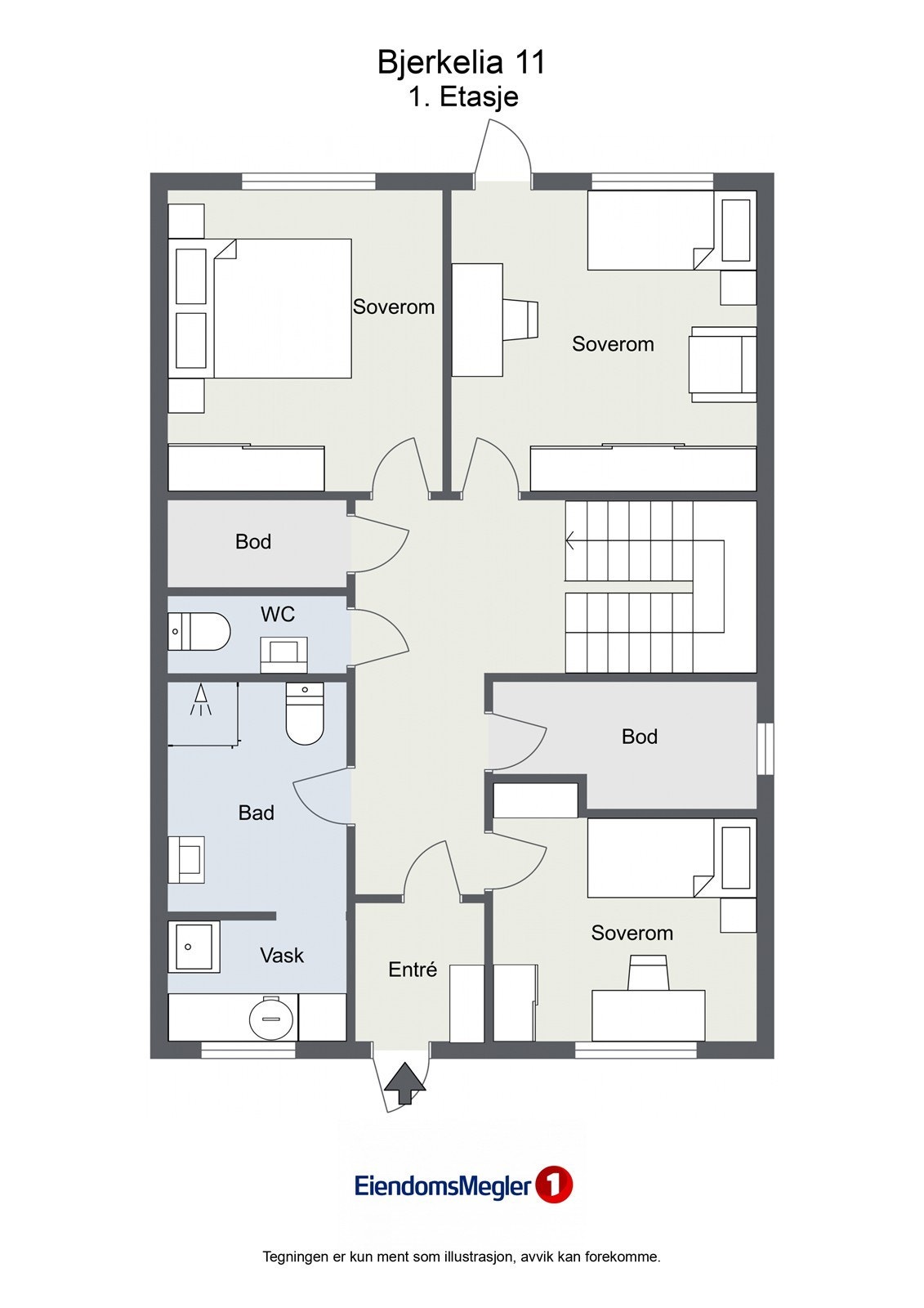 Veiledende plantegning 1. etasje - Ikke målbar Galleribilde