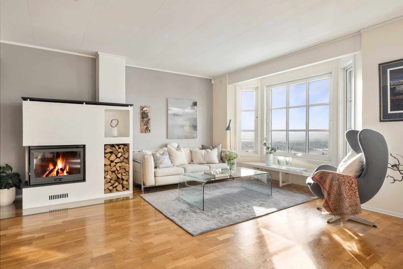 Koselig peis i stuen Galleribilde