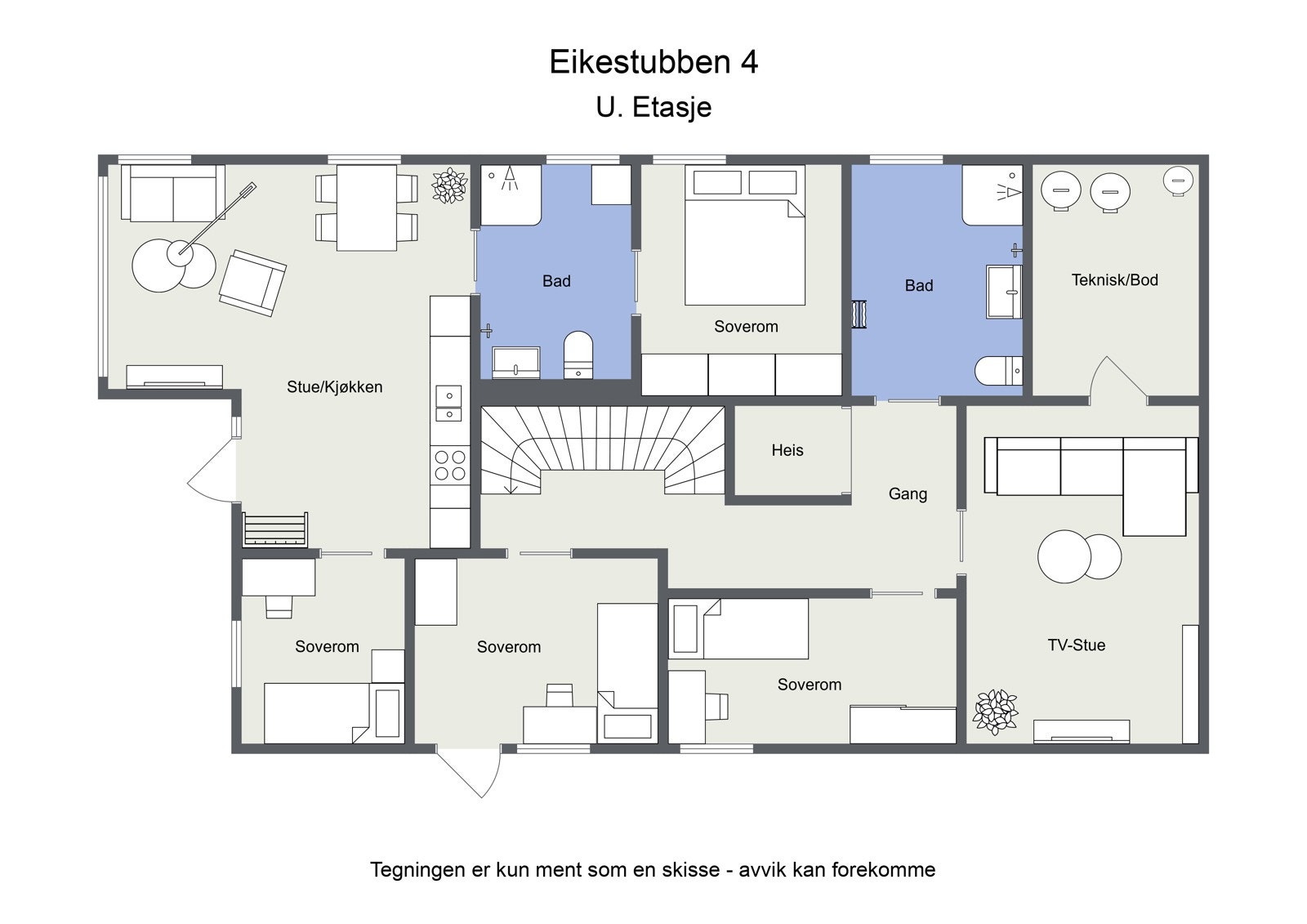 Planskisse underetasje Galleribilde
