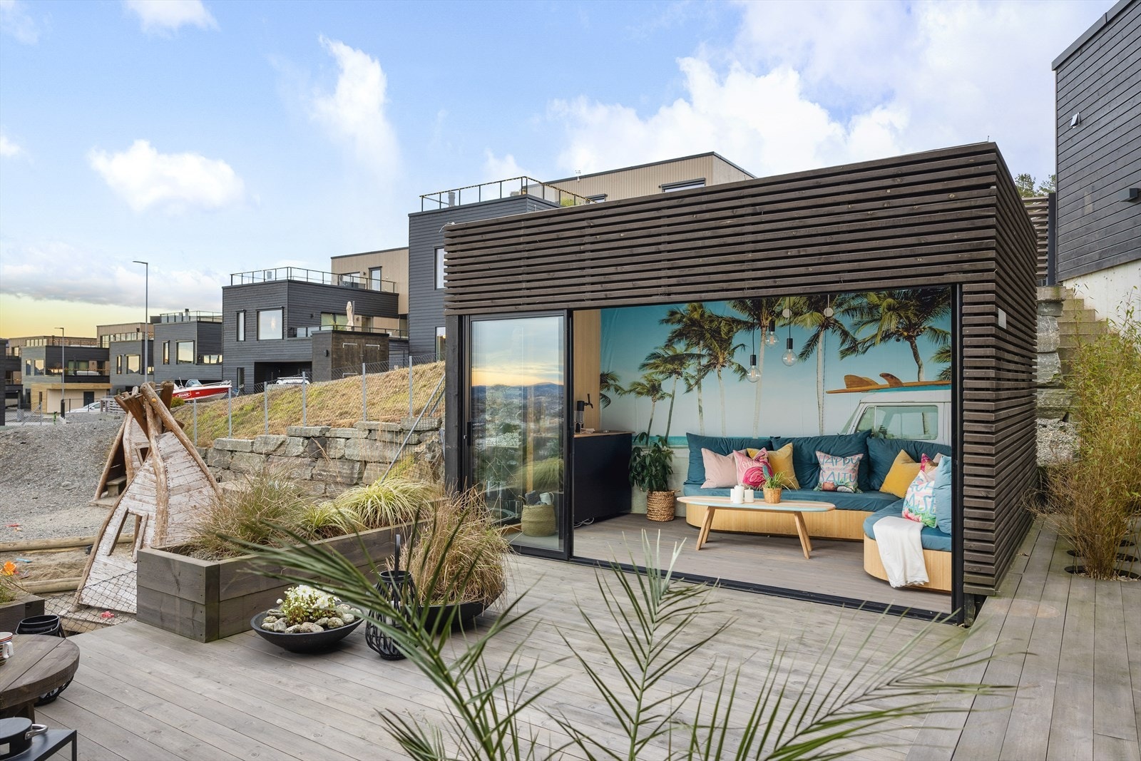 Flott vinterhage for soiale kvelder. Galleribilde