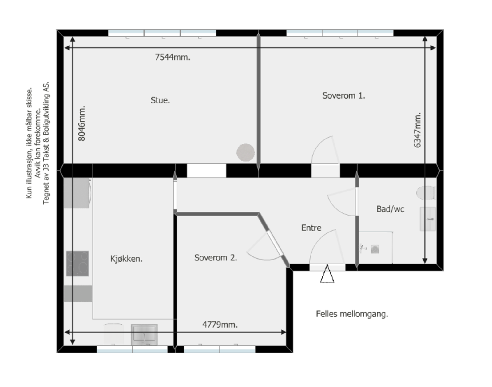 Leiligheten har en gjennomgående og god planløsning. Galleribilde