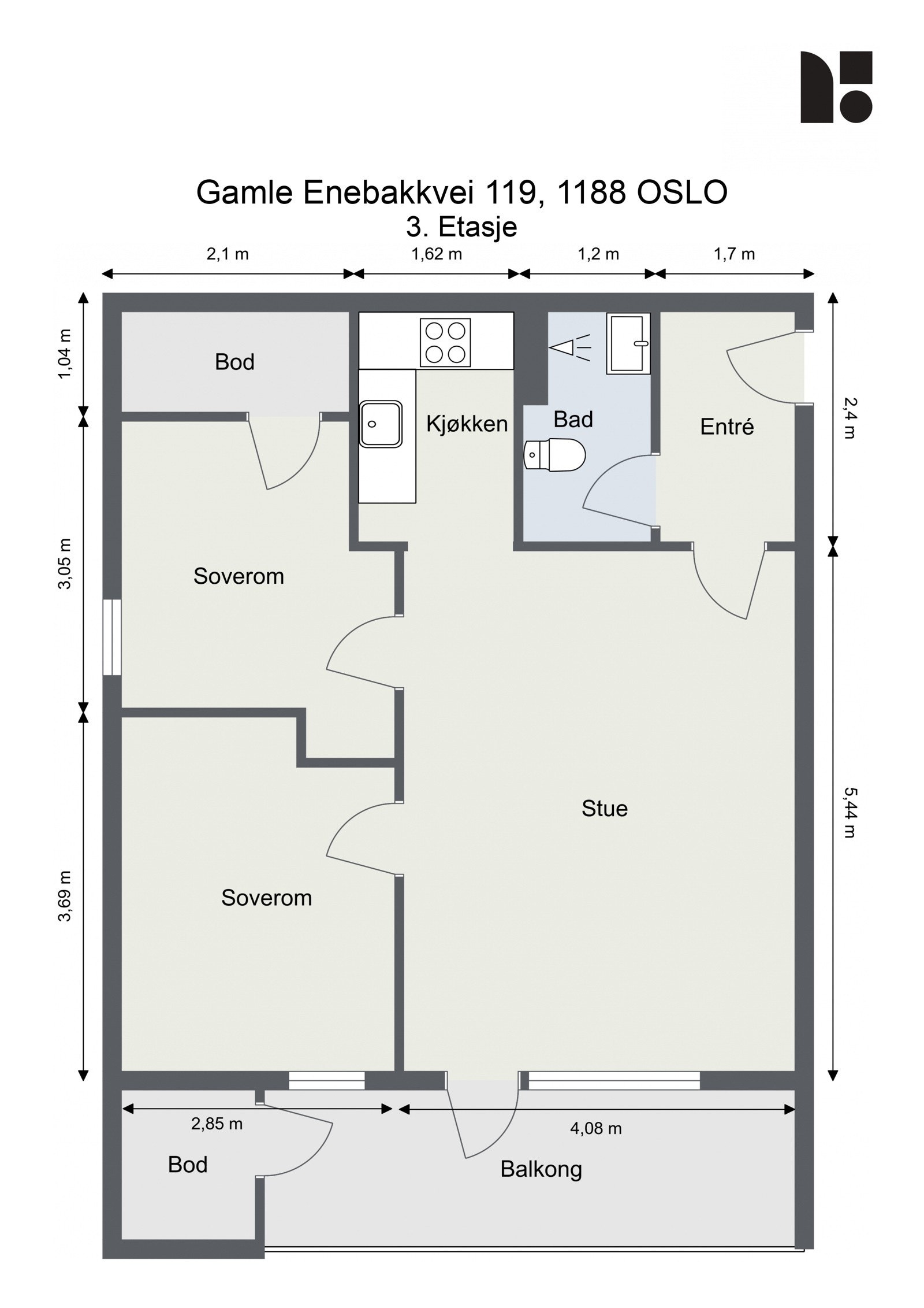 Plantegning - Gamle Enebakkvei 119 Galleribilde