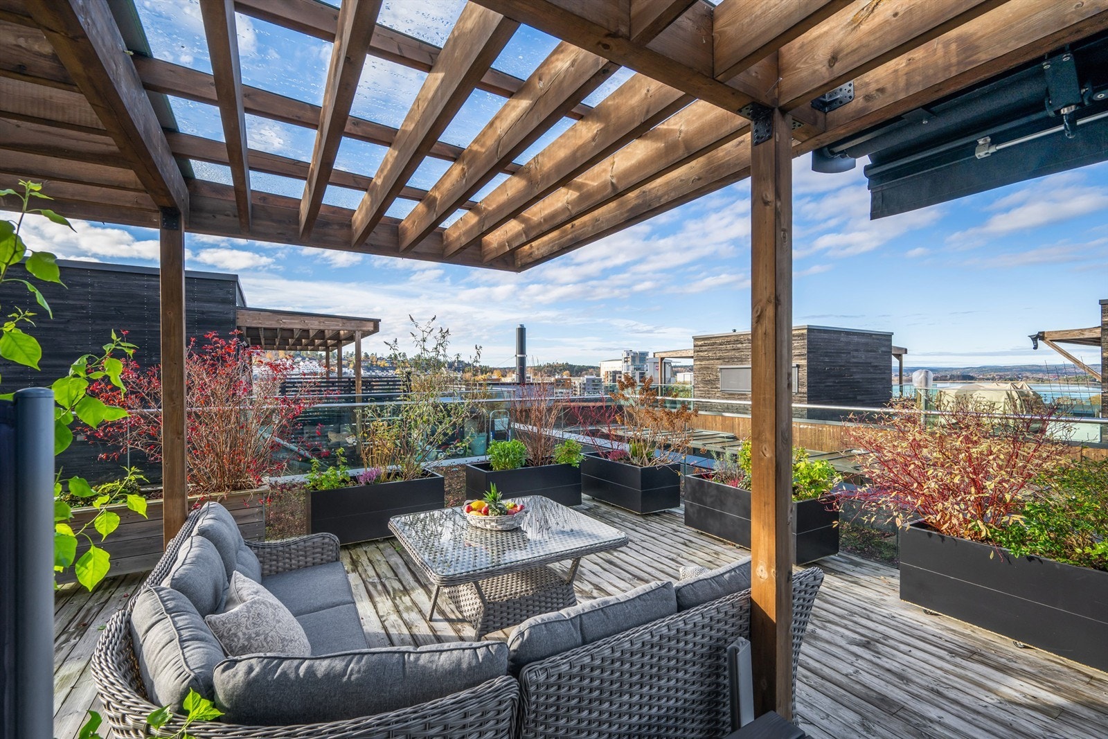 Takterrassen har store muligheter plass til dyrking av planter og vekster. Galleribilde