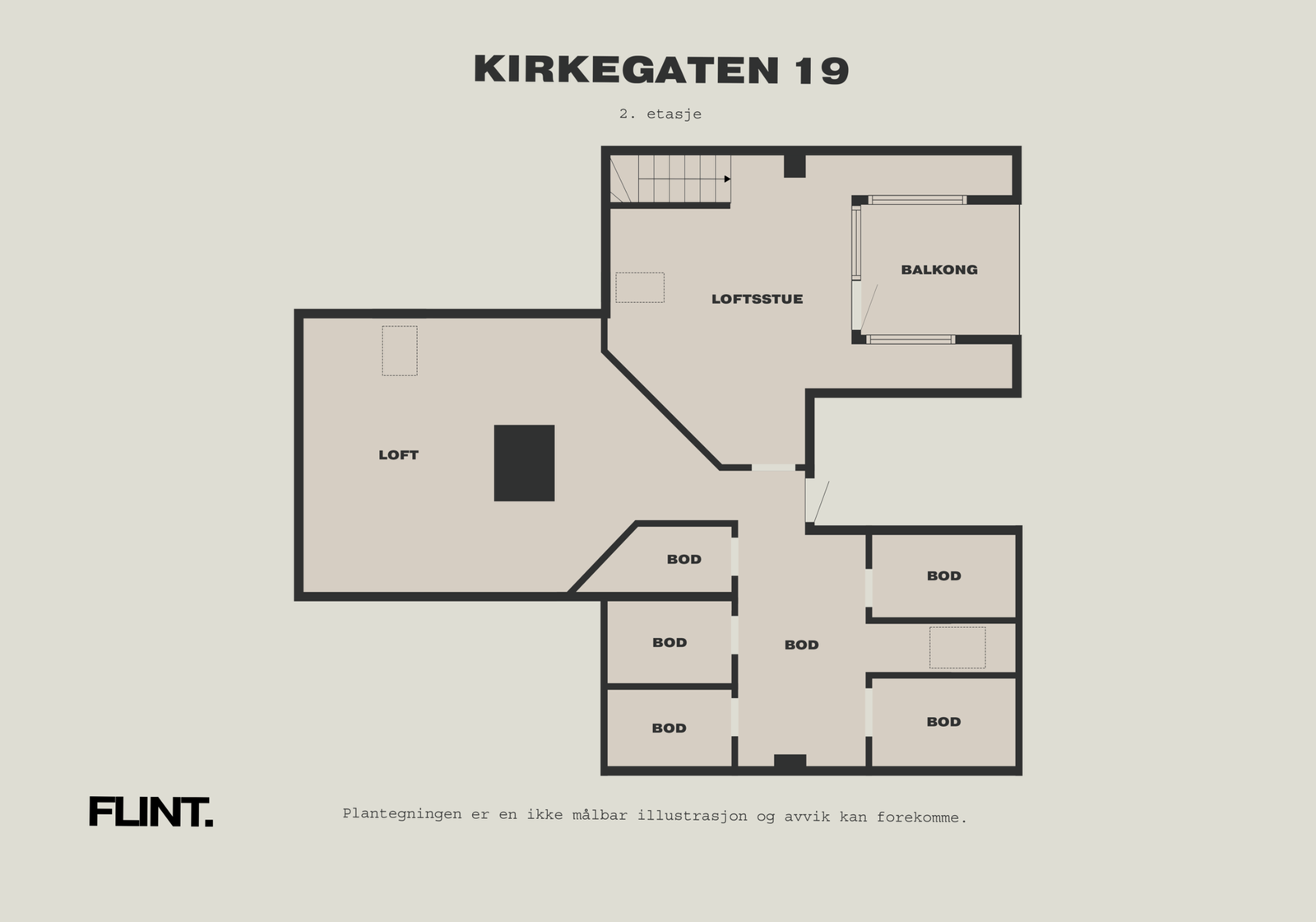 Plantegning loftsetasje. Galleribilde