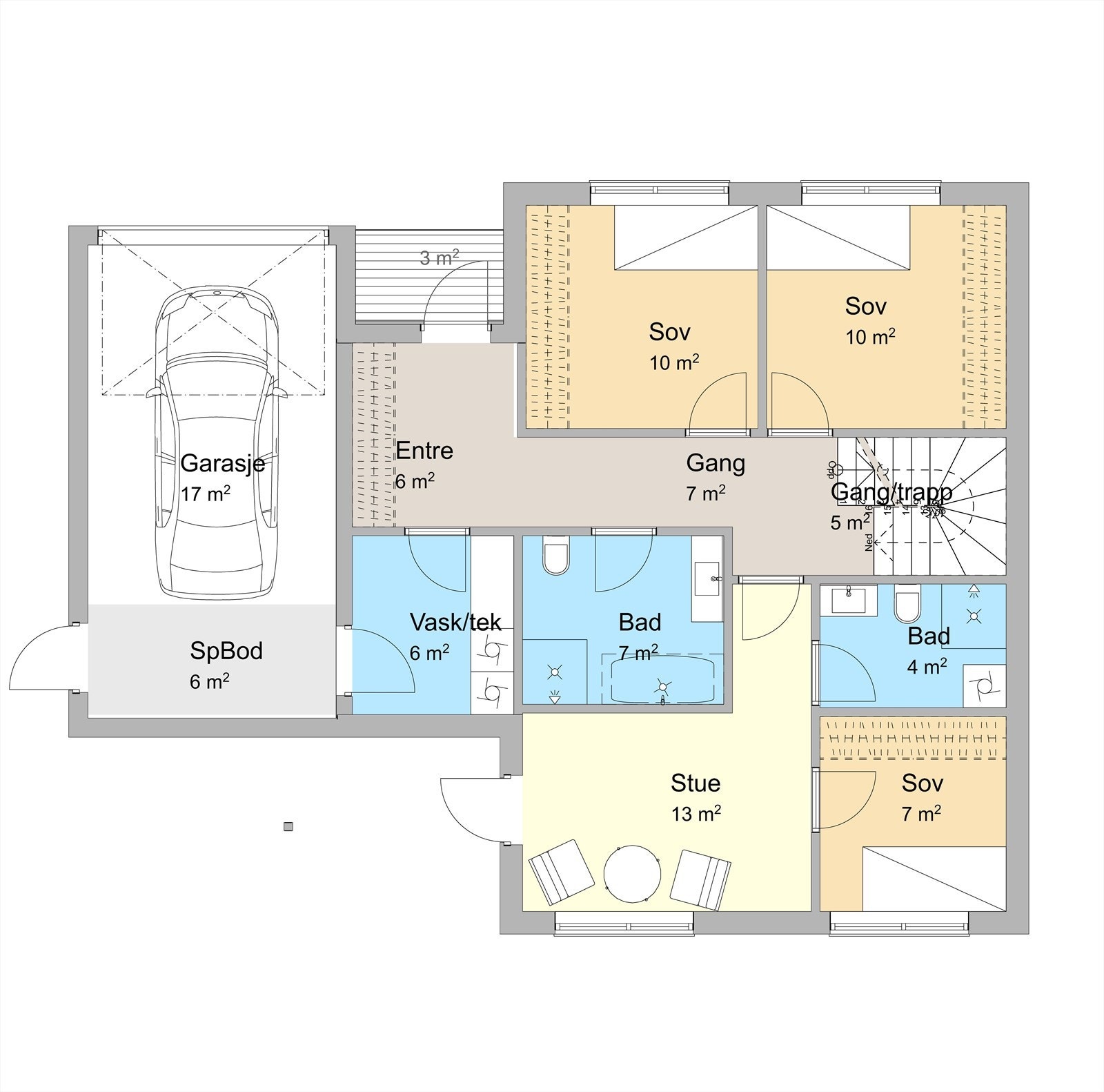 Planskisse 1.etasje. Galleribilde