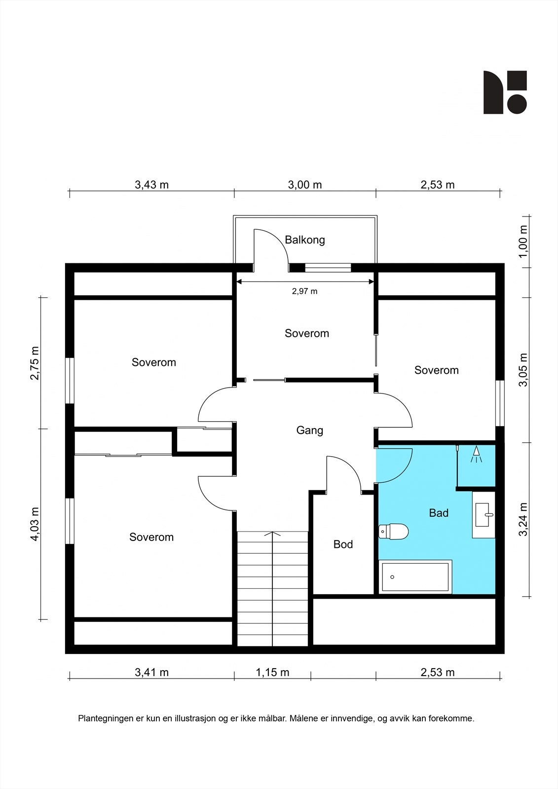 Plantegning for 2. etasje Galleribilde