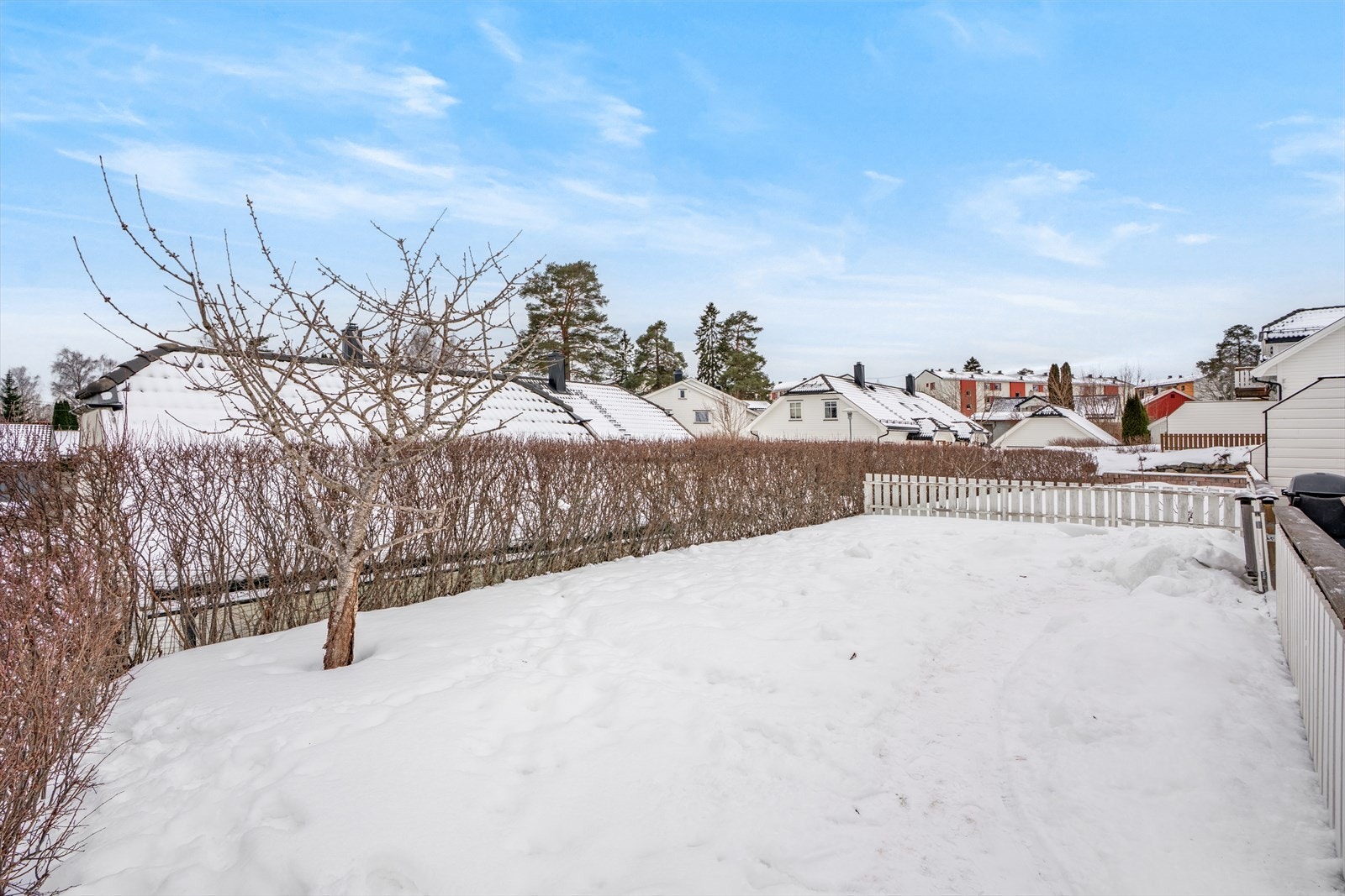 Hagearealet utenfor stuen gir ekstra boltreplass for både store og små. Galleribilde