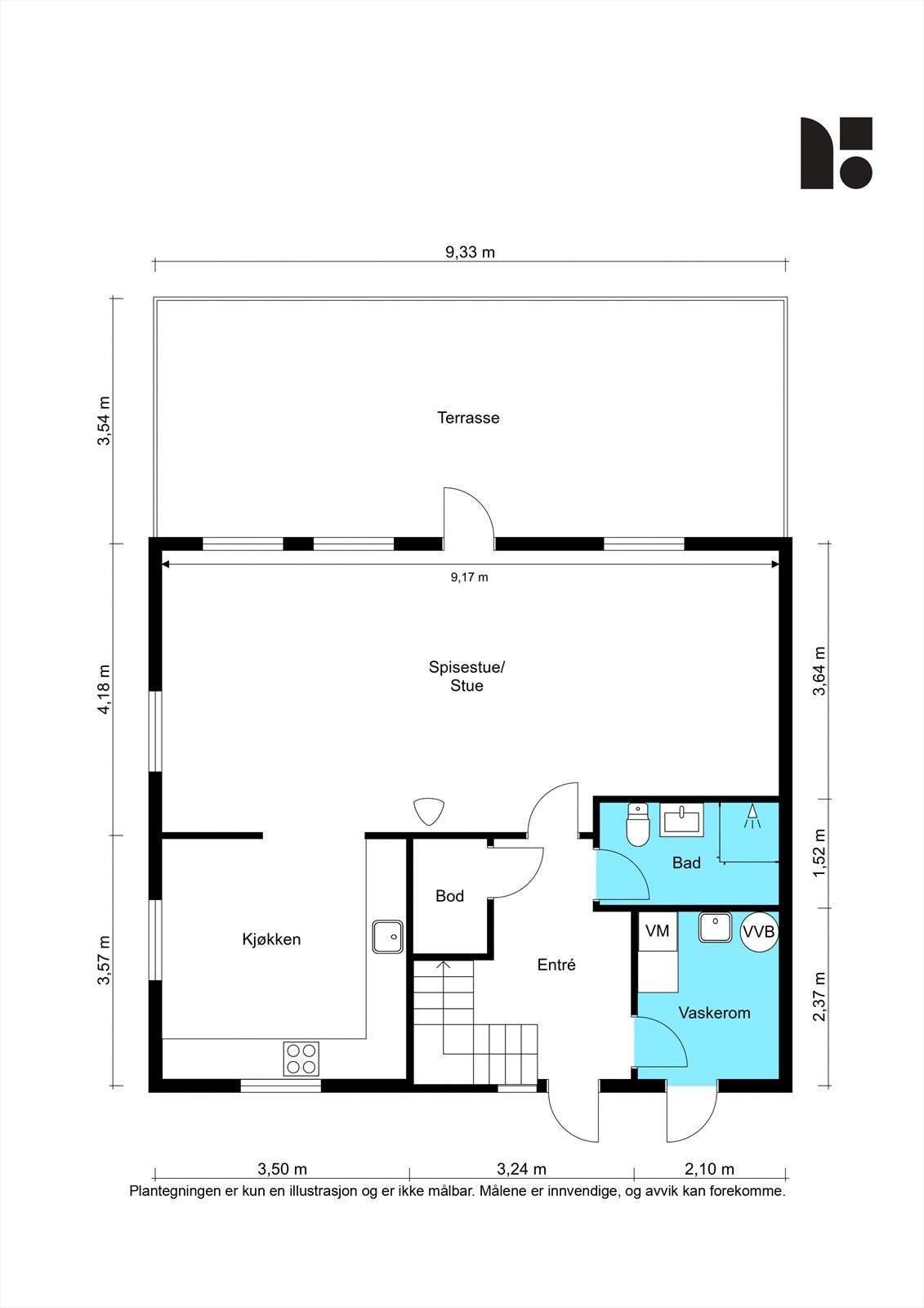 Plantegning for 1. etasje Galleribilde