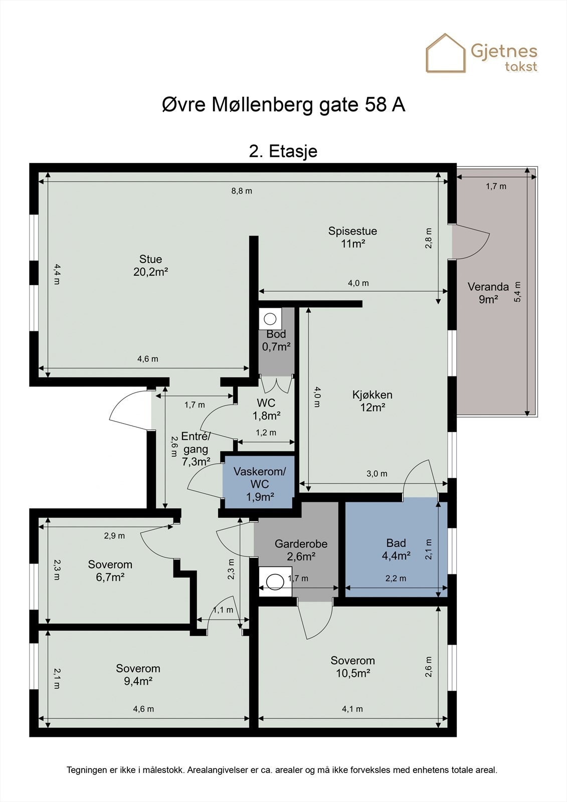 Plantegning 2. etasje Galleribilde