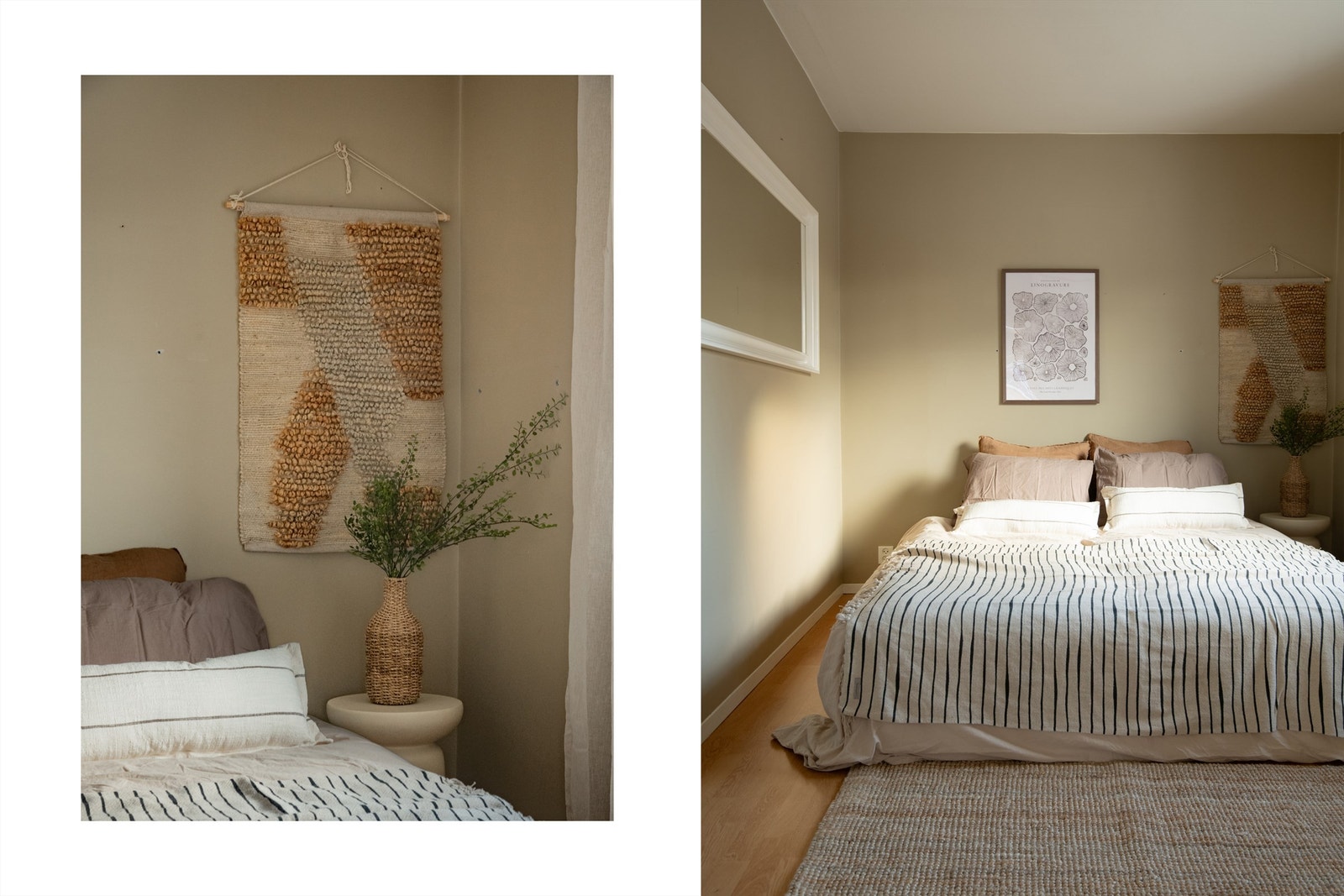 Rommet har laminat på gulvet og malte veggflater i en behagelig fargetone. Galleribilde