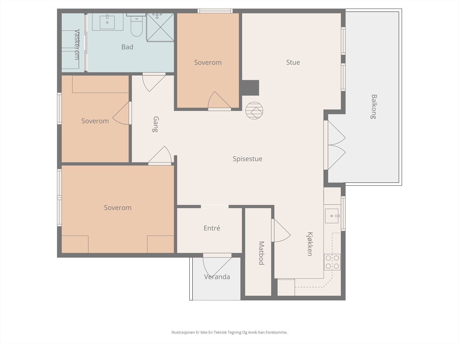 Plantegning, leilighet. Galleribilde