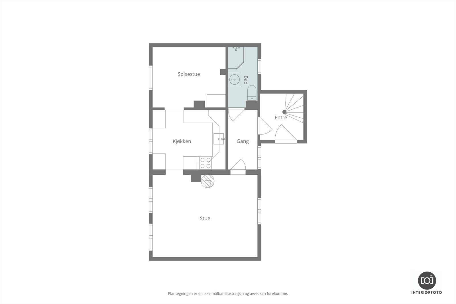 Plantegning 1. etasje Galleribilde