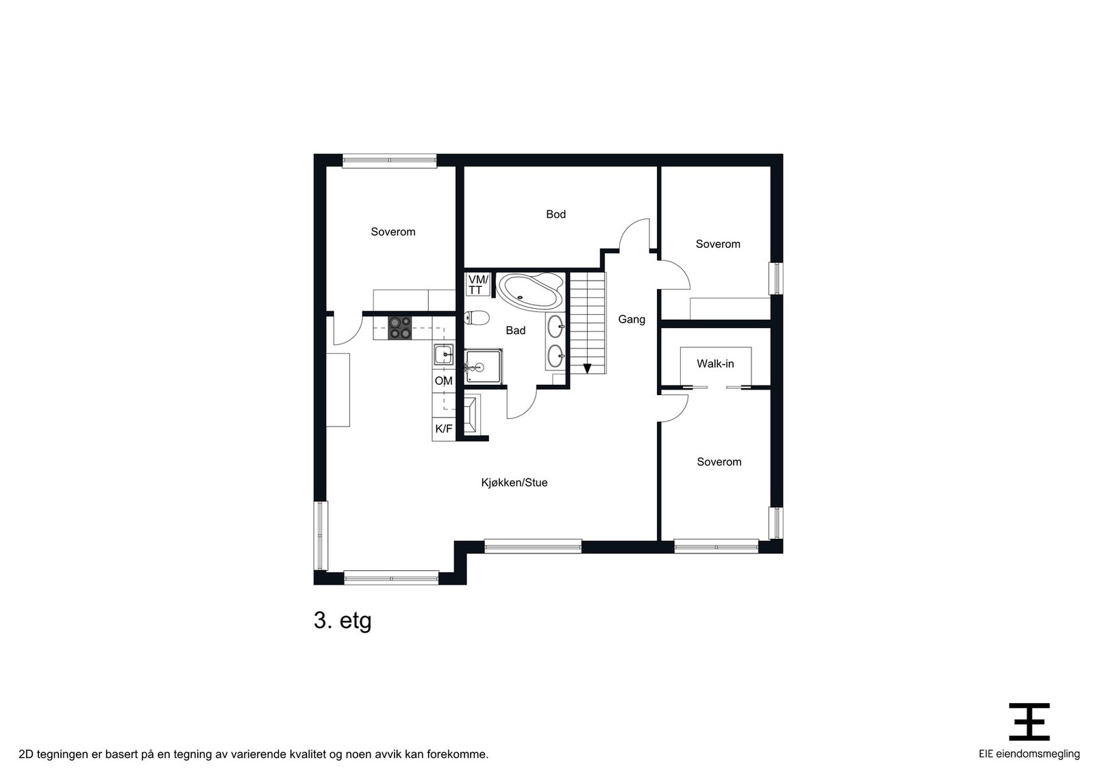 Planskisse toppetasje Galleribilde