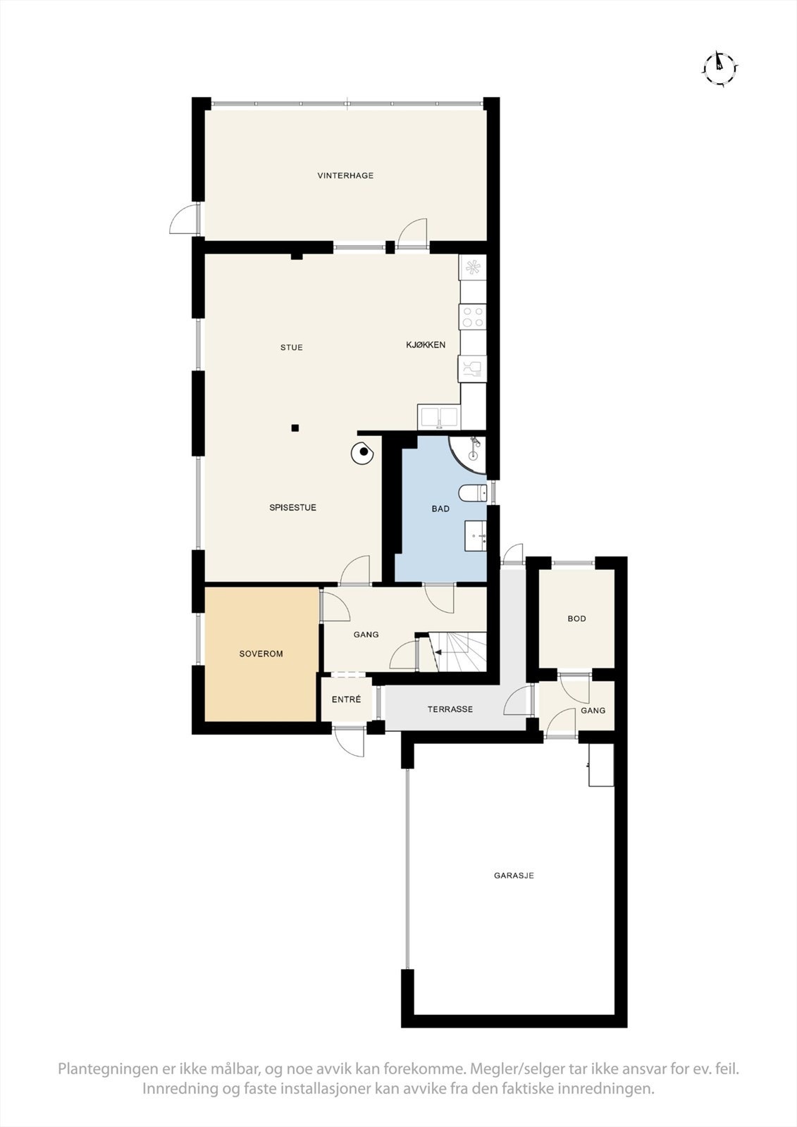 Plantegning, første etasje. Galleribilde