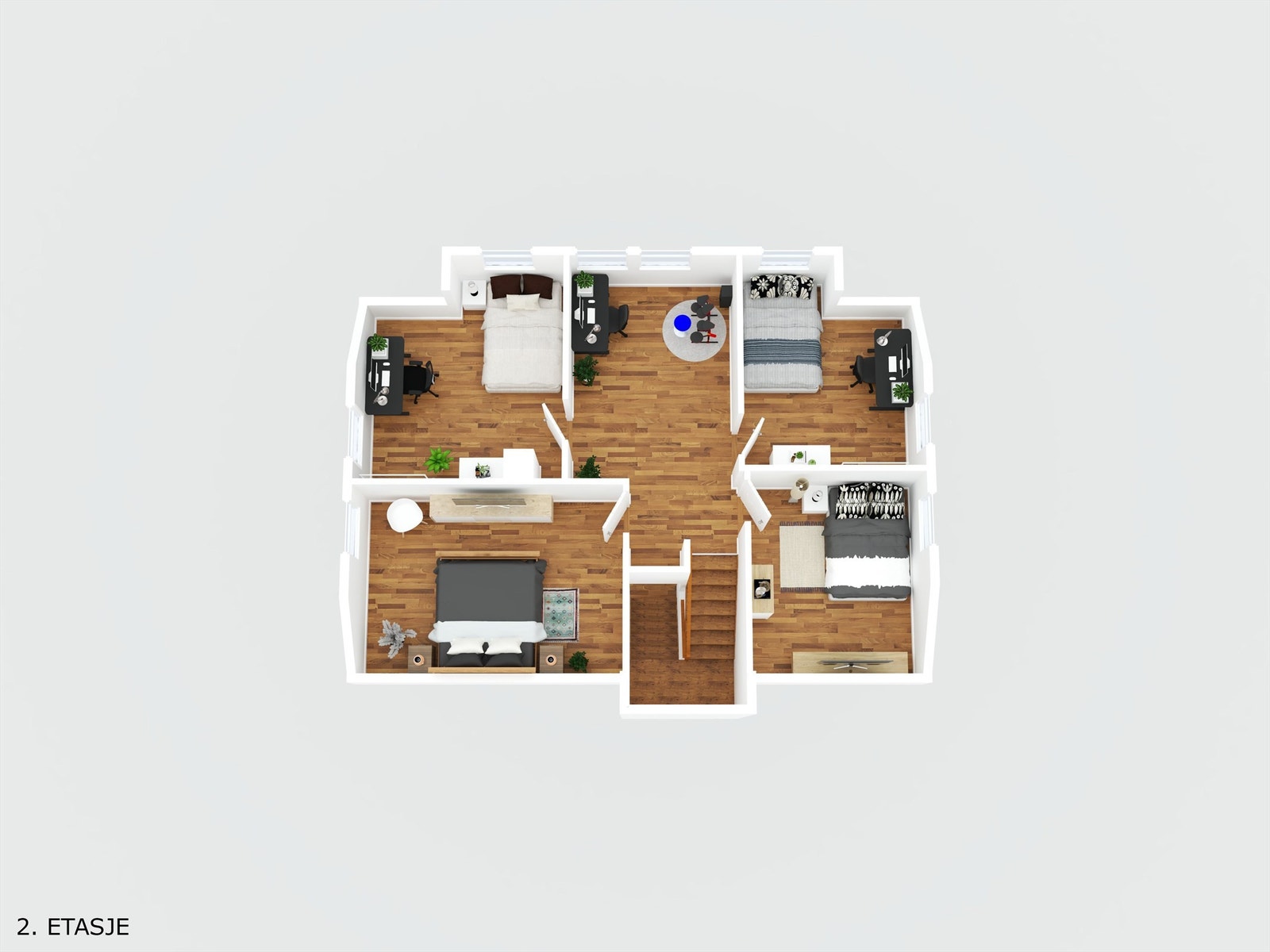 Plantegning 2. etasje 3D Galleribilde