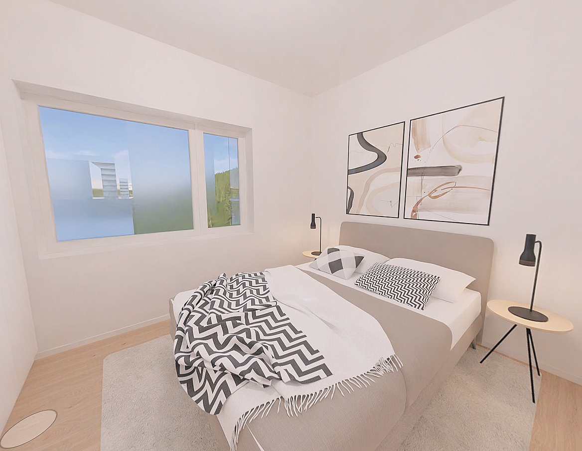 Romslig hovedsoverom med god plass til stor seng. Galleribilde