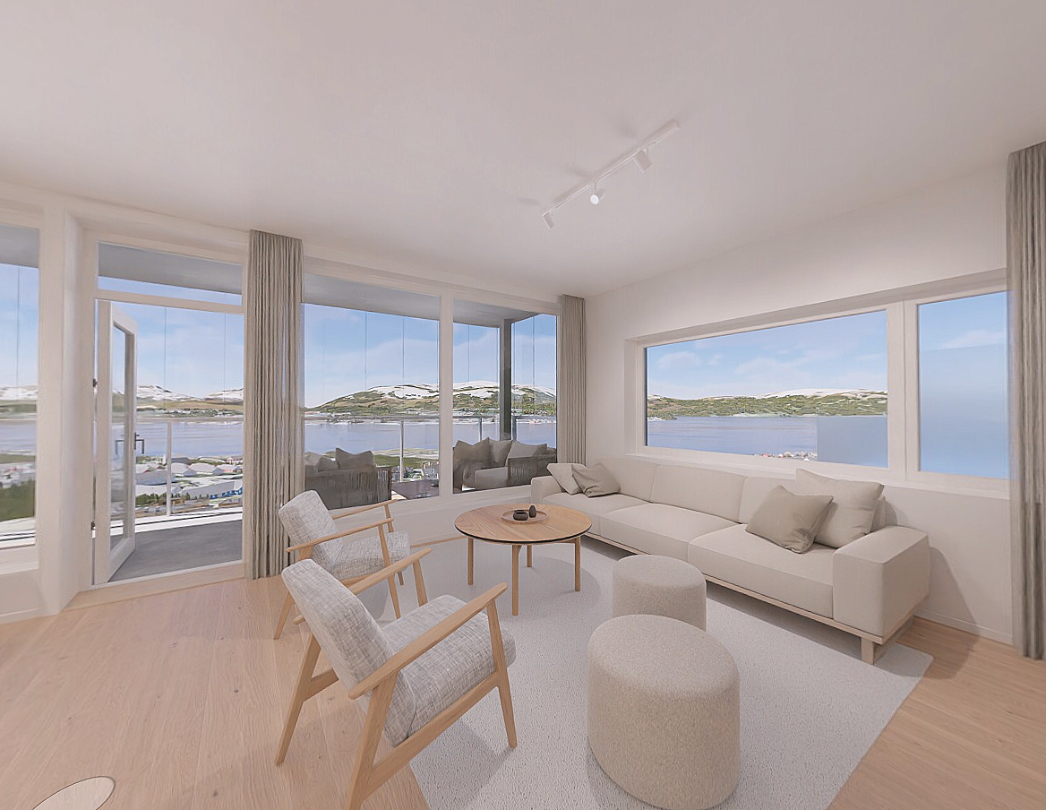 Velkommen til N-404 i Soltunet i Øvre Kroken! En utsøkt 3-roms med garasje, innglasset balkong og fantastisk utsikt! Galleribilde